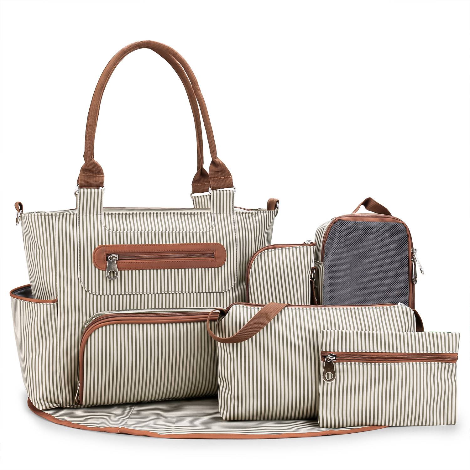 Polyester portable diaper tote bag set 16
