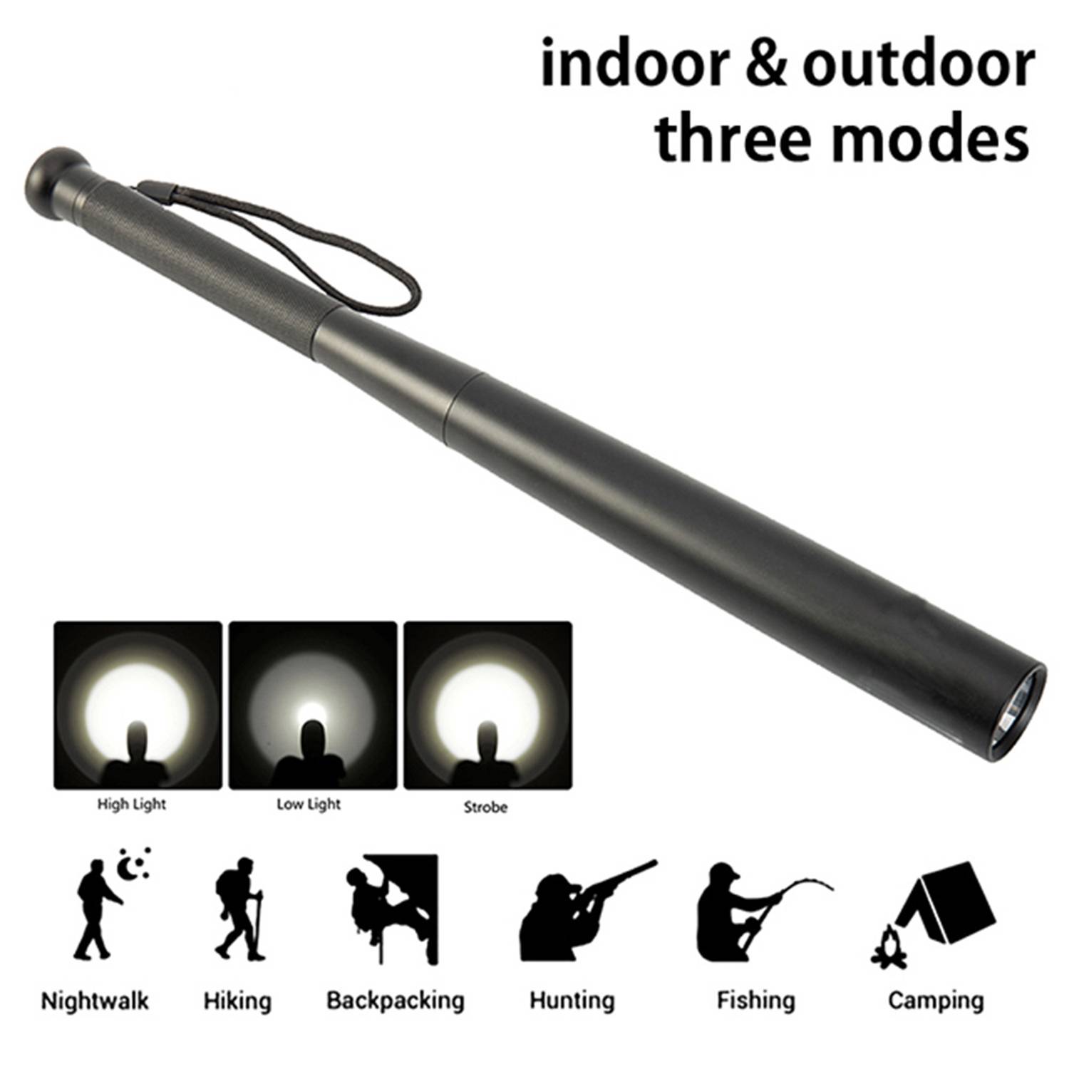 Multi Functional Self-Defense Baseball Bat Flashlight 2