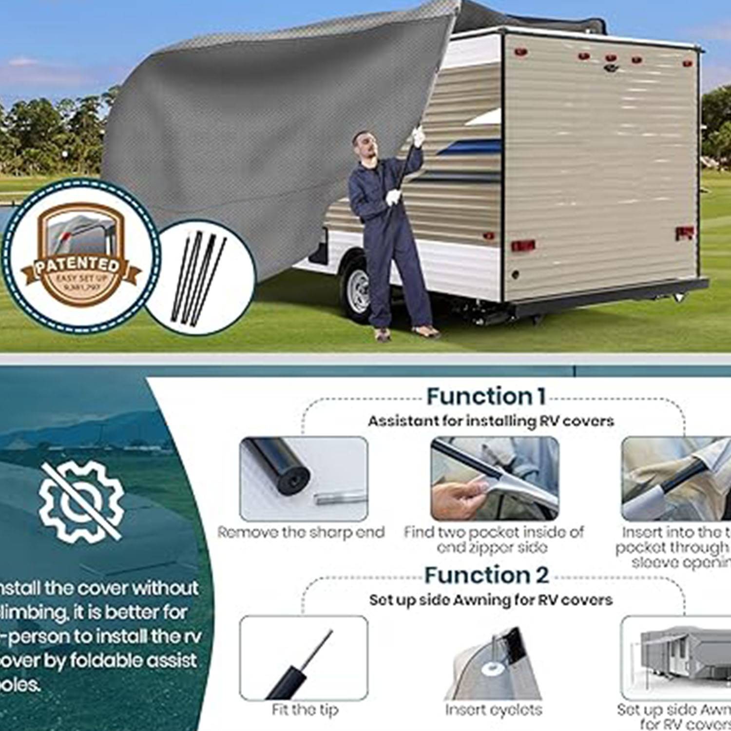 Upgraded Easy Setup Travel Trailer Cover 2
