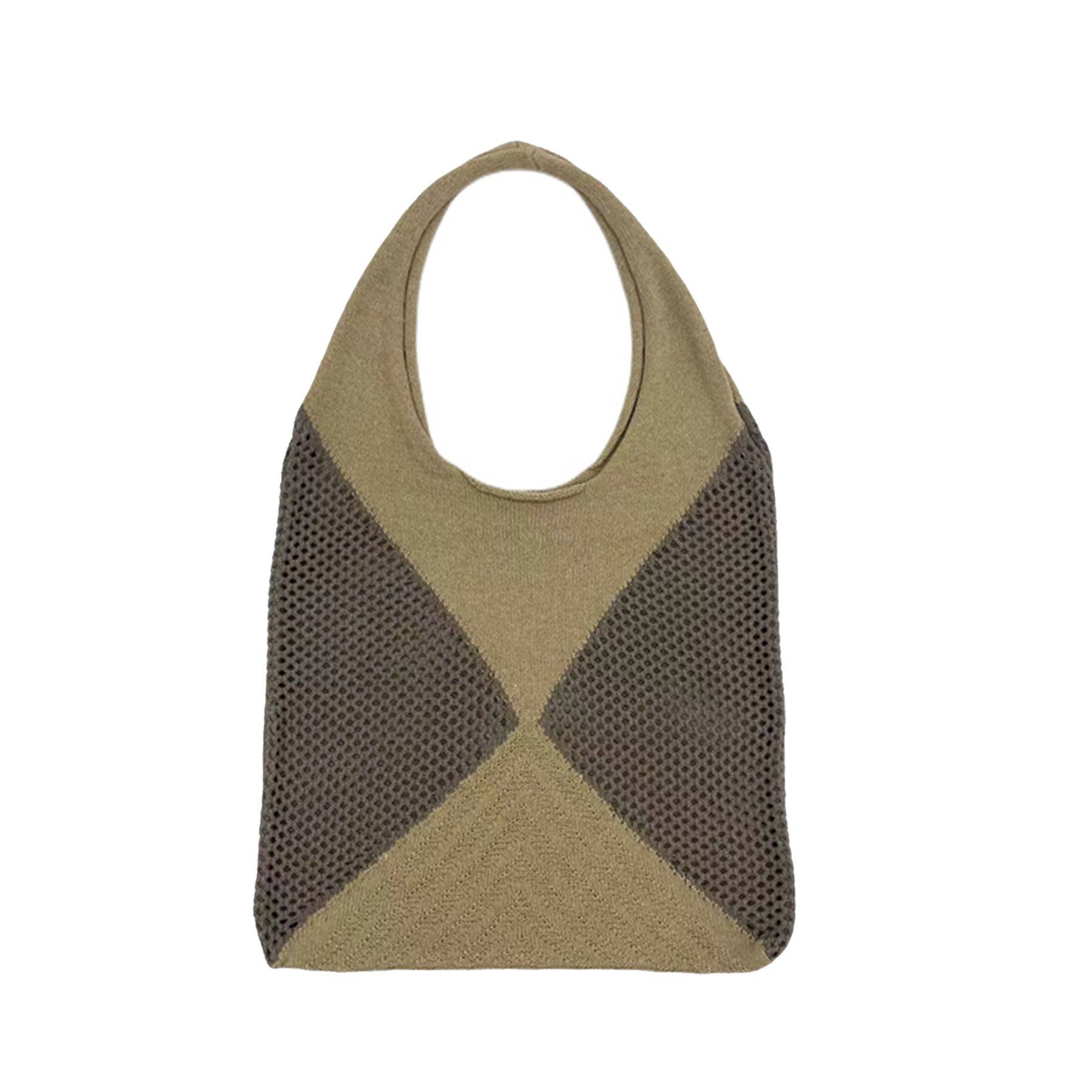 Polyester Patchwork Knit Tote Bag 6