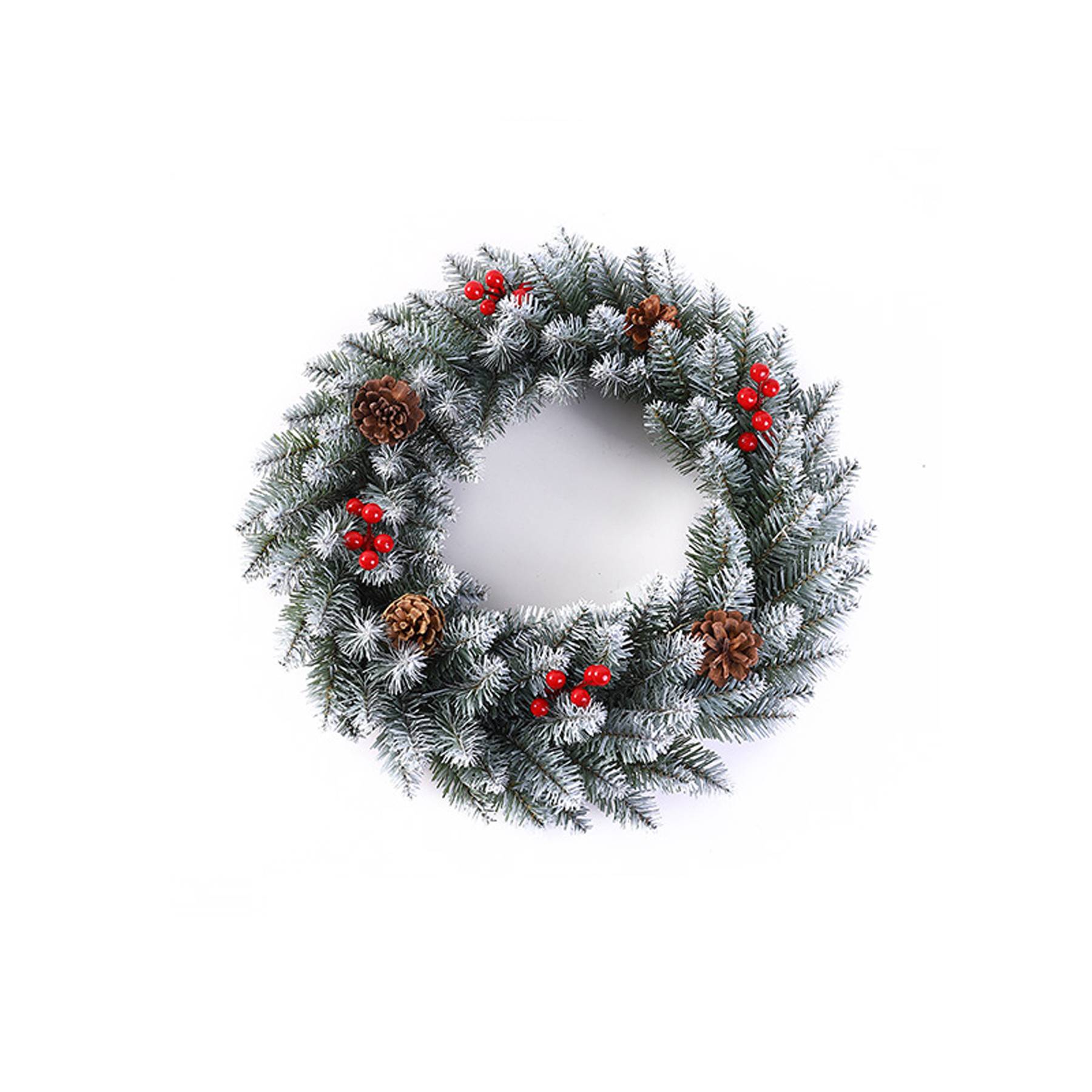 Festive Christmas Wreath with Pine Cones and Berries 2