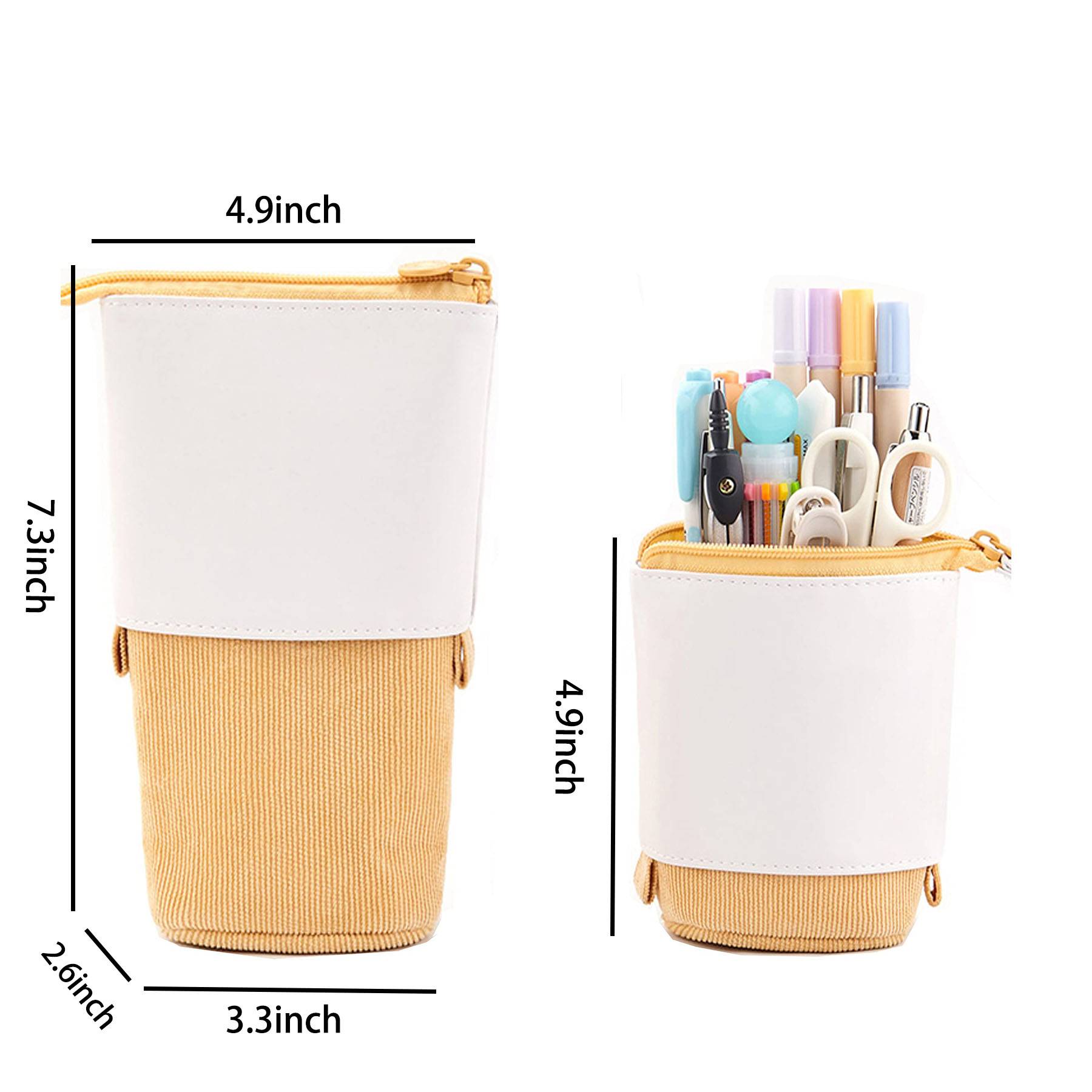 PU Corduroy Expandable Pen Case 4