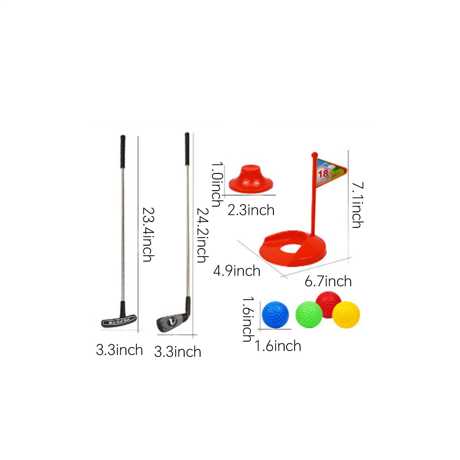 10PCS Mini Plastic Indoor Outdoor Kids Golf Set 3