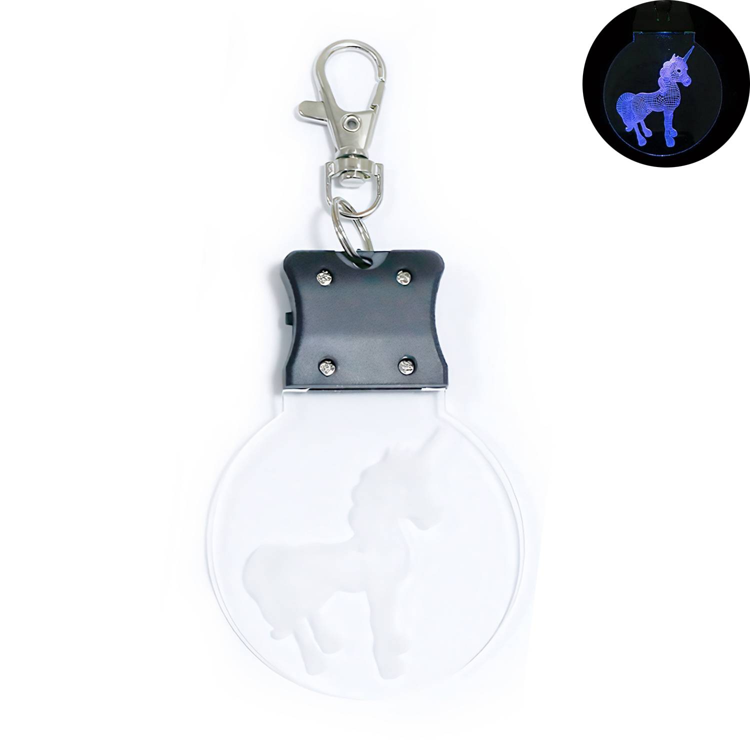 LED Glow Acrylic Circle Keychain 5