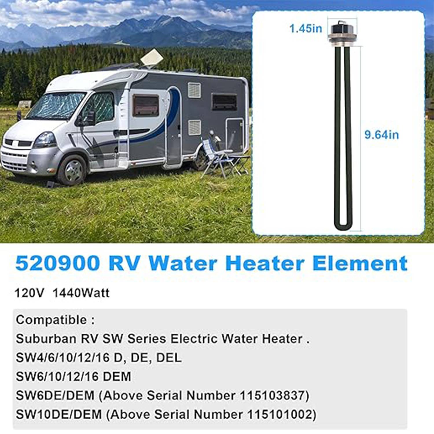 RV Water Heater Element For Suburban 2
