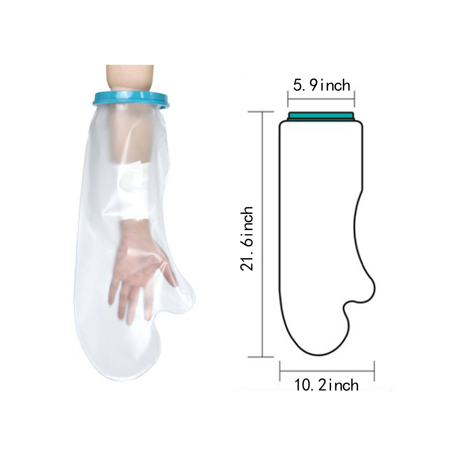 PVC Waterproof Arm Cast Cover for Shower Adult 2