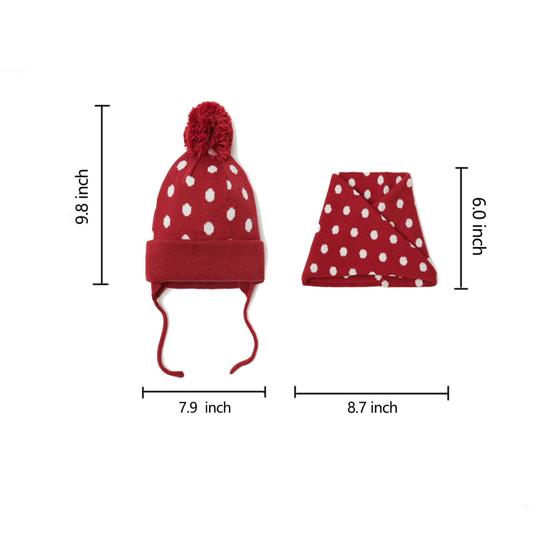 Winter Warm Knitted Baby Hat Scarf Set 6