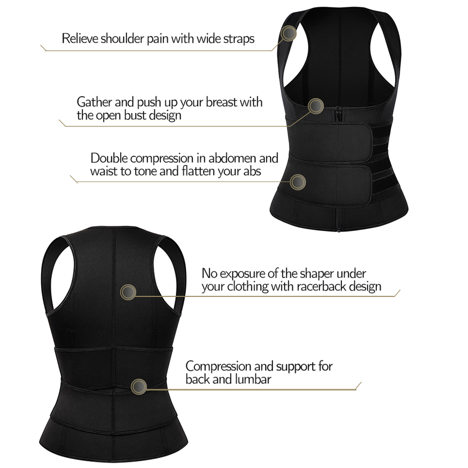 Women Body Shaper Neoprene Waist Trainer Vest 5