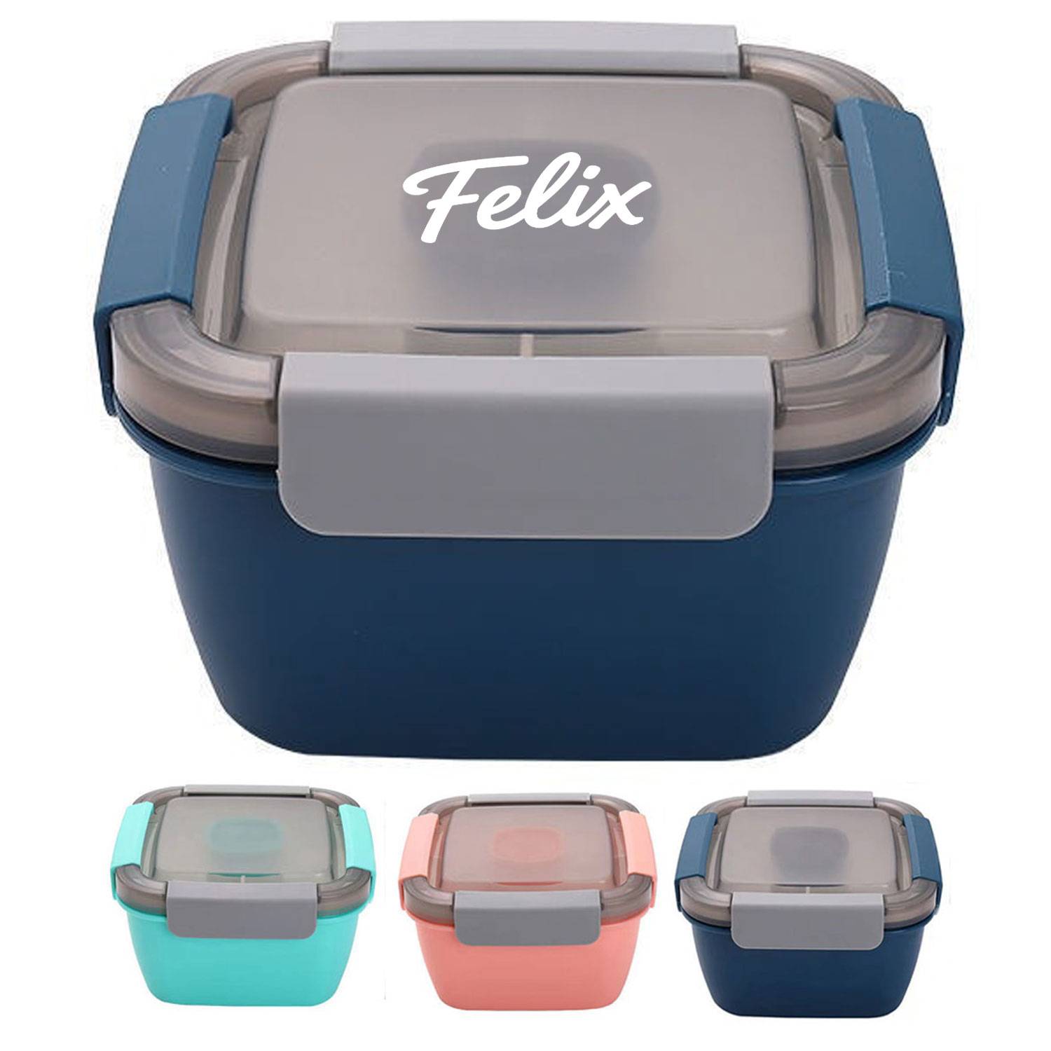 1.5L PP Portable Lunch Box w/ Double Compartments