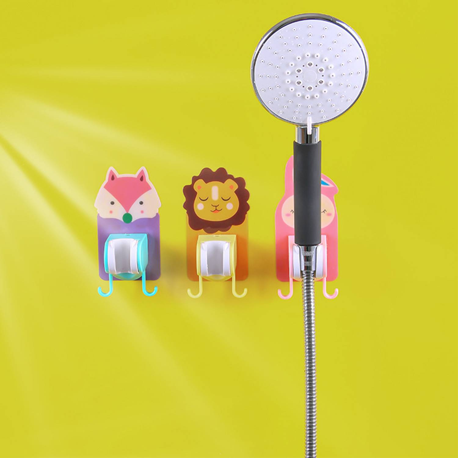 Adjustable Shower Head Holder Cartoon Fox Punch 3