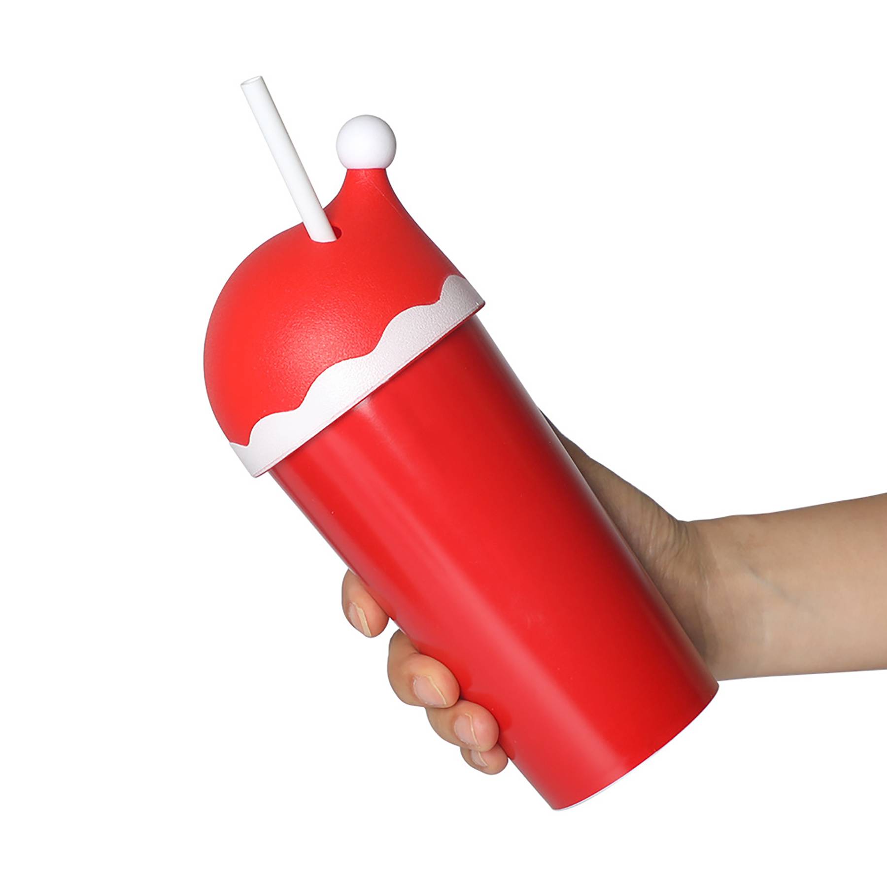 Customized Christmas Hat Straw Plastic Cup 1