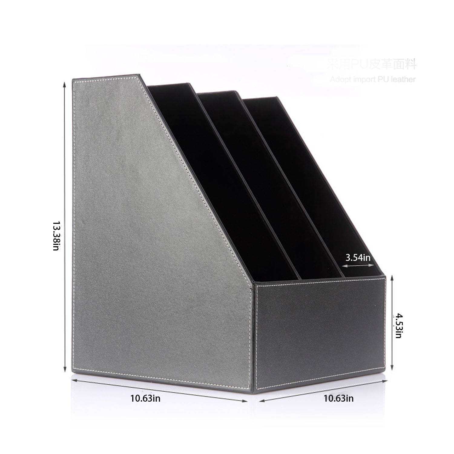 Business Office Supplies Leather Triple File Rack 4