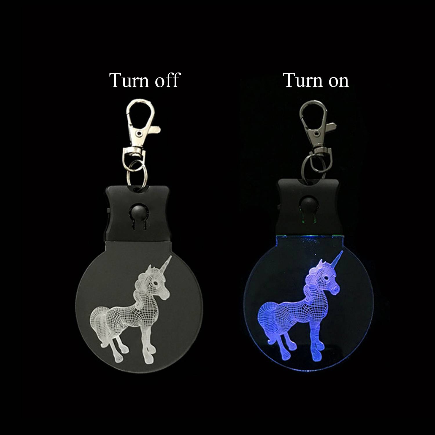LED Glow Acrylic Circle Keychain 3
