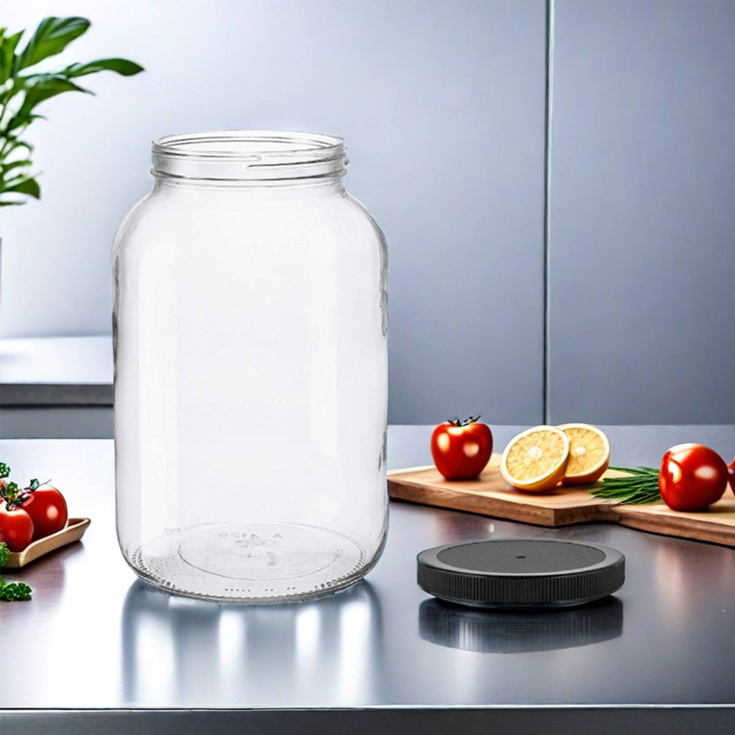 1 Gallon Plastic Lid Glass Mason Jar 4