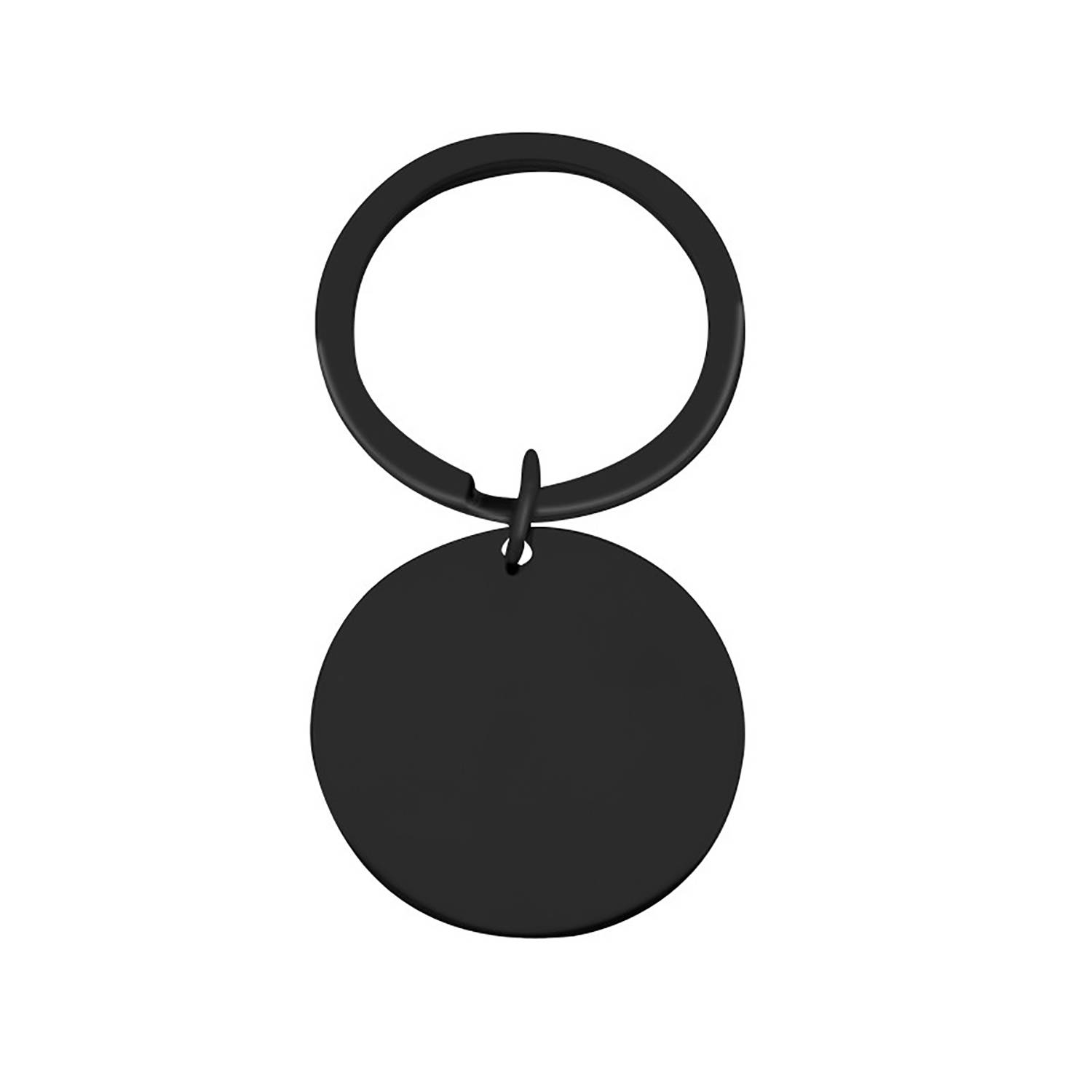 Simple Stainless Steel Round Keychain 7