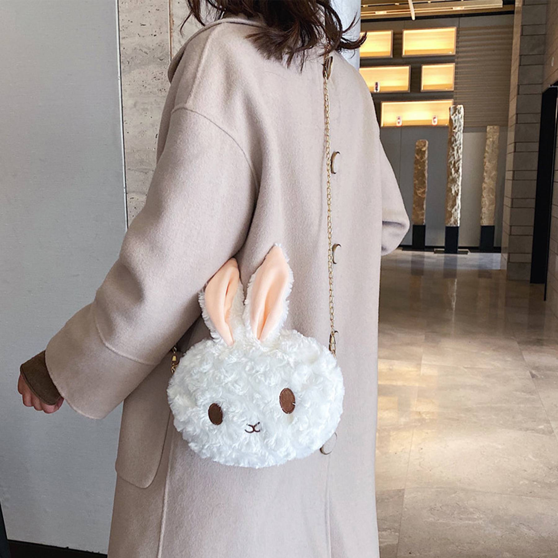 Cotton Cute plush bunny shoulder cross-body bag 2