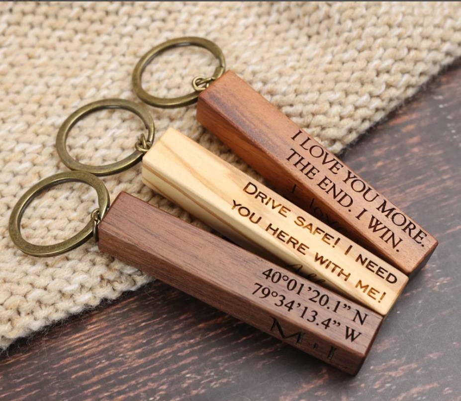 Wooden KeyChain Anniversary Birthday Gift Ideas 6