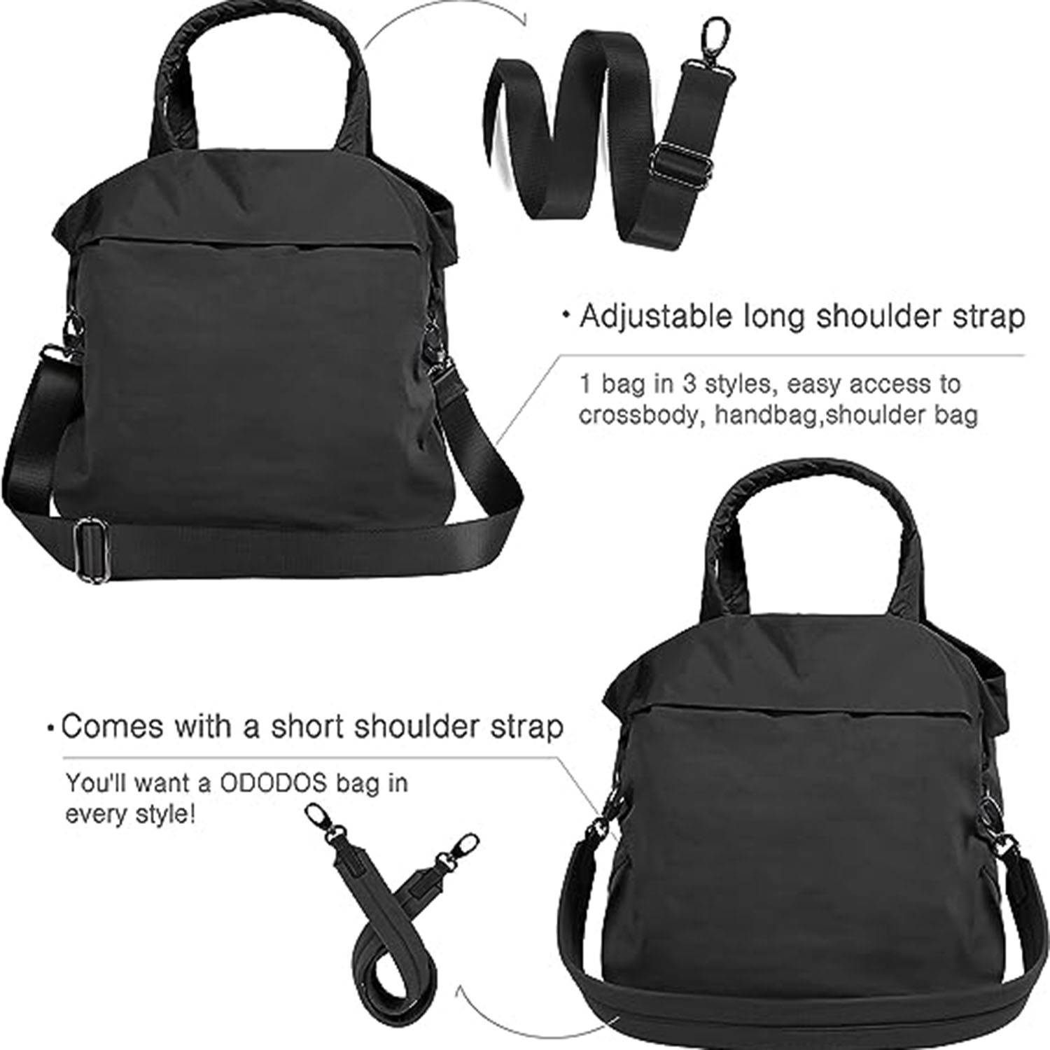 19L Crossbody Shoulder Bags with 2 Straps for Women 4