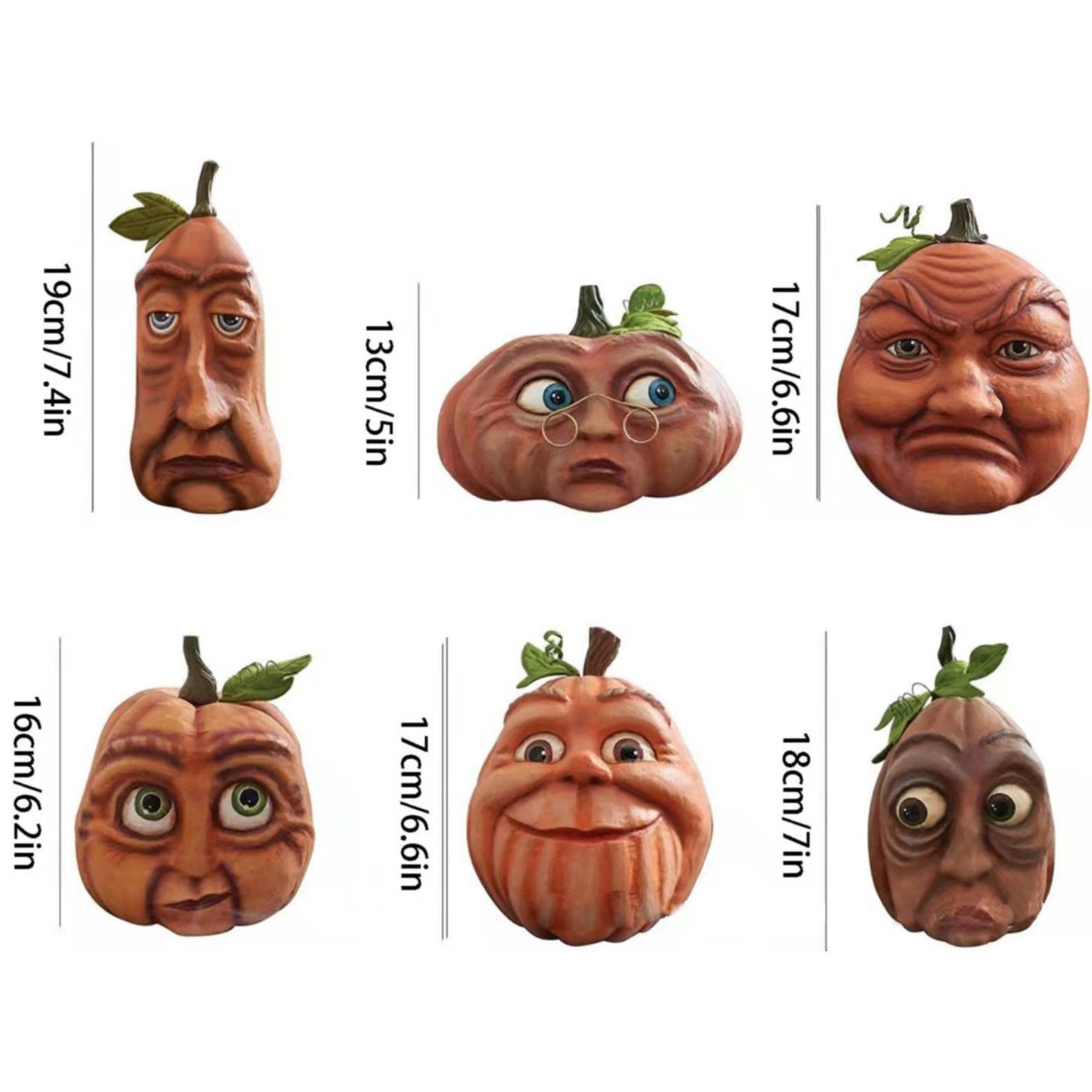 Halloween Resin pumpkin head ornament 6