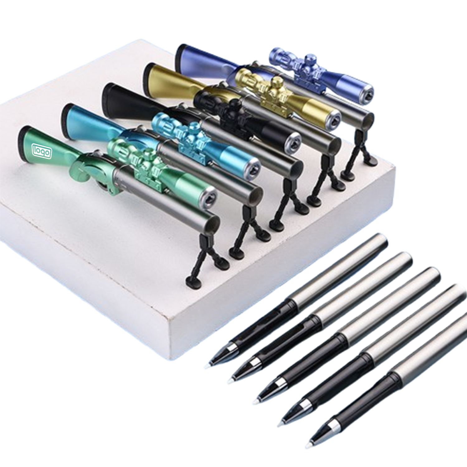 Sniper Rifle Black Gel Ink LED Light Pen 5