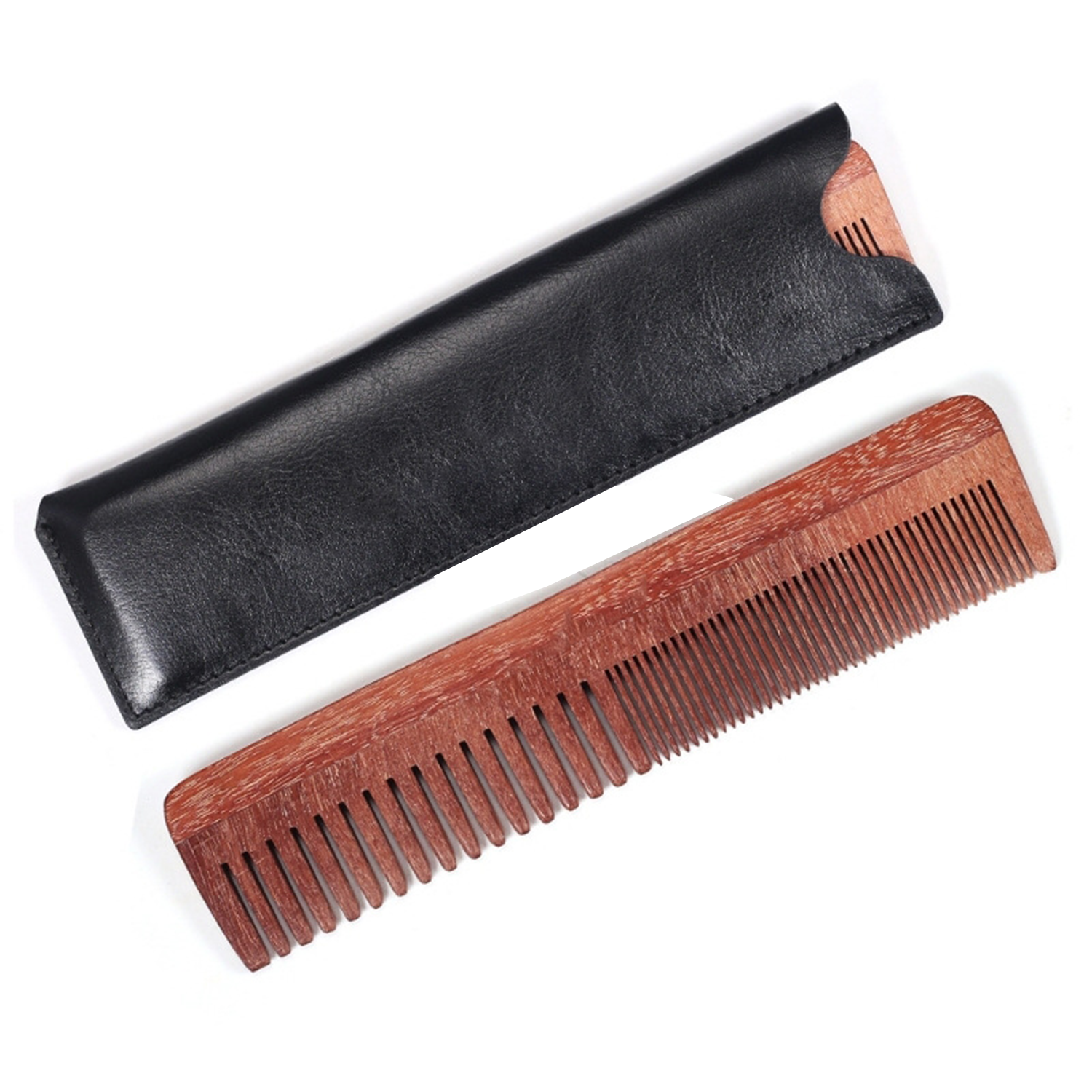 Natural Wooden Comb With Leather Case 8
