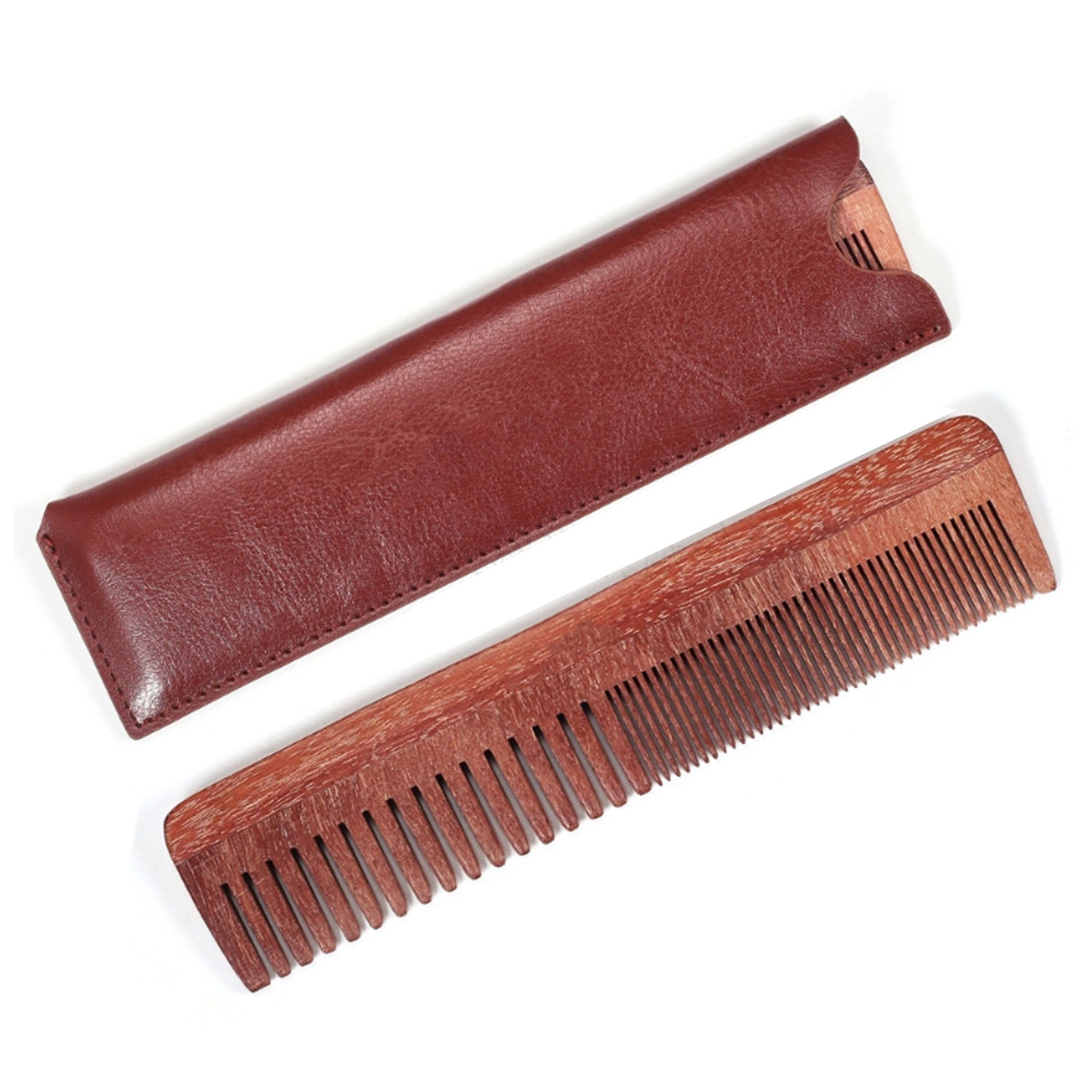 Natural Wooden Comb With Leather Case 7