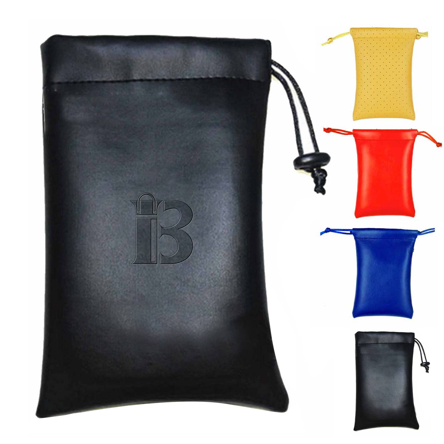 Luxury Leather Drawstring Pouch Bag