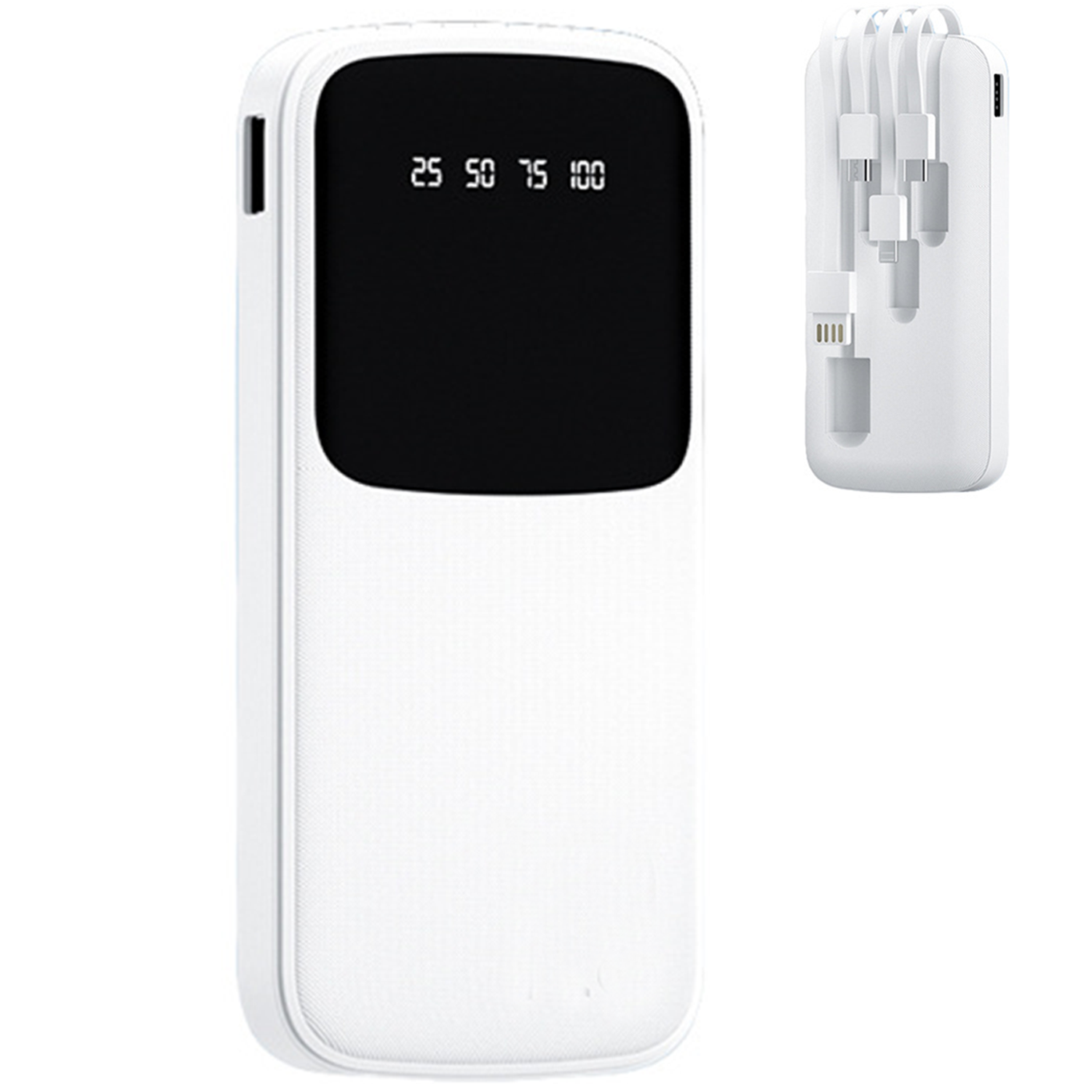 ABS 10000mAh Power Bank w/ Built-in 4 Cables 4