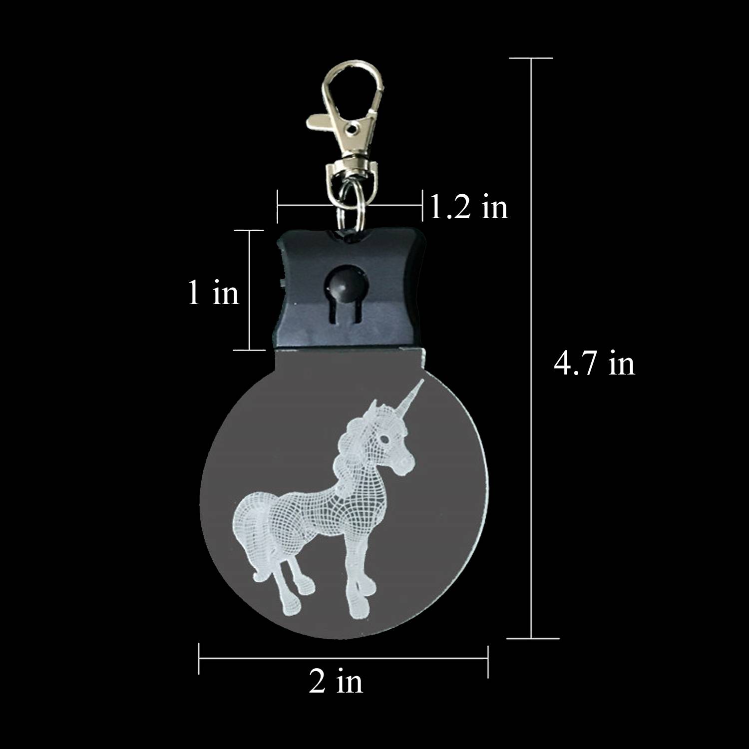 LED Glow Acrylic Circle Keychain 4