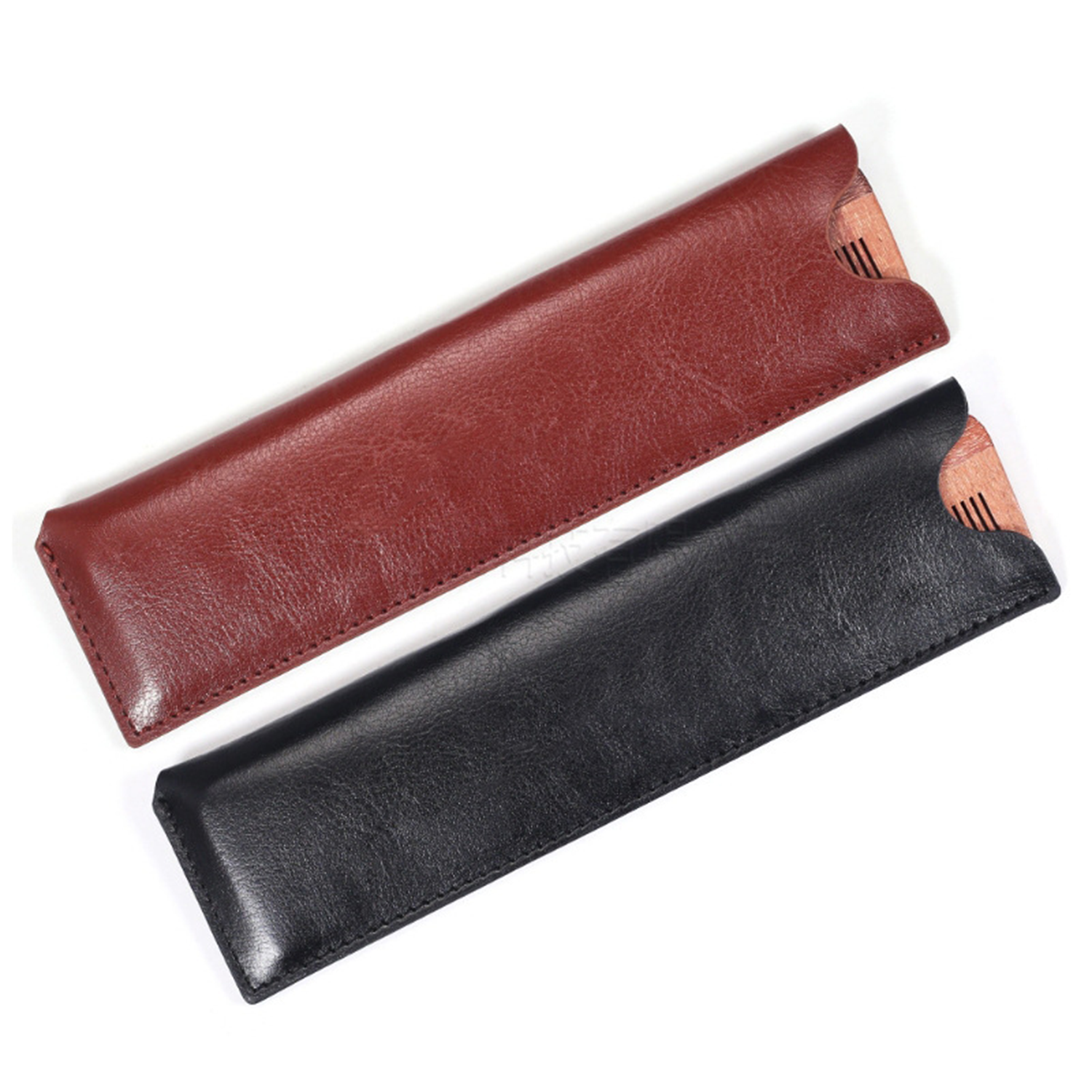 Natural Wooden Comb With Leather Case 6