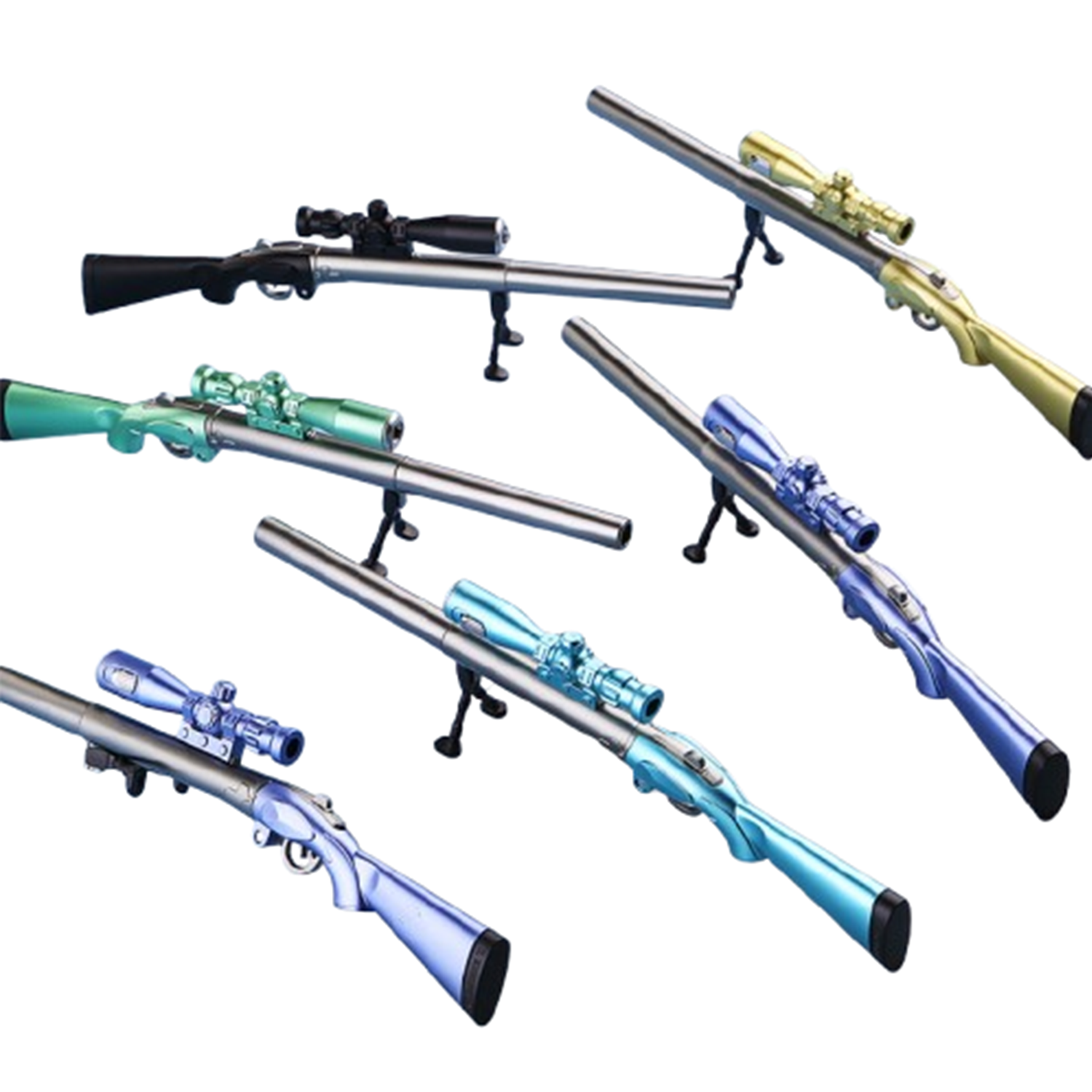 Sniper Rifle Black Gel Ink LED Light Pen 2