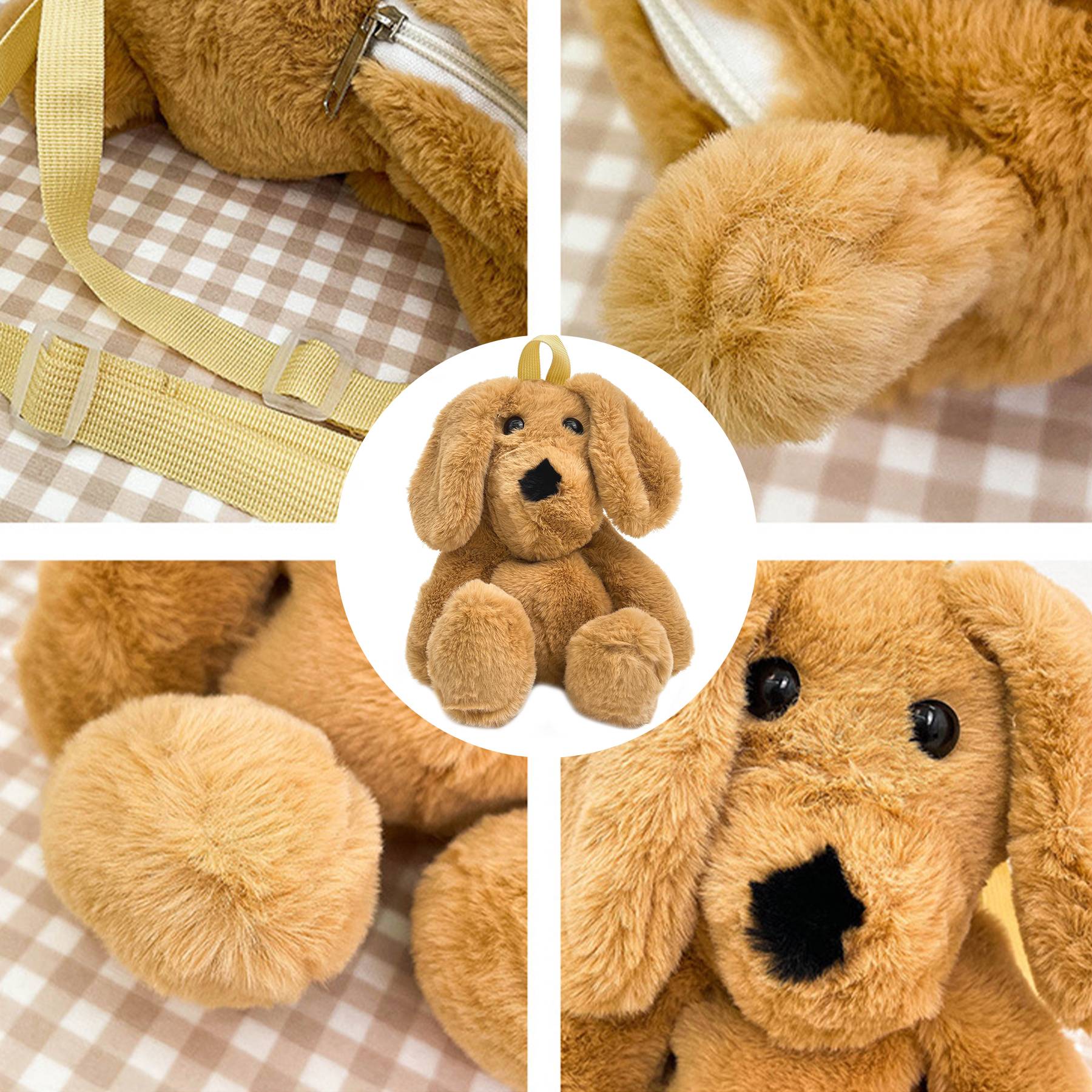 Cotton Plush puppet dog backpack for kids 5