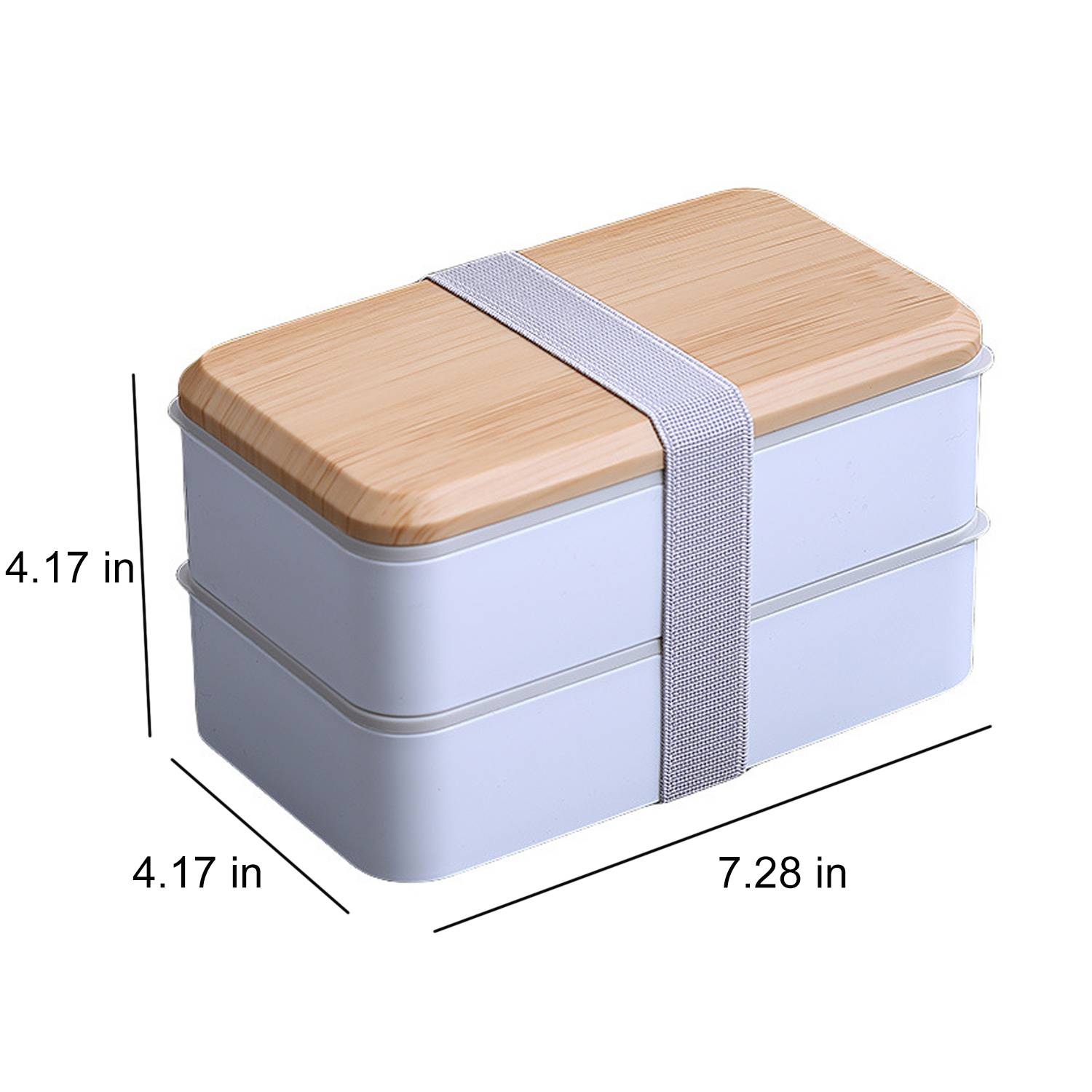 Double Decker Wooden Lid Bento Lunch Box 6