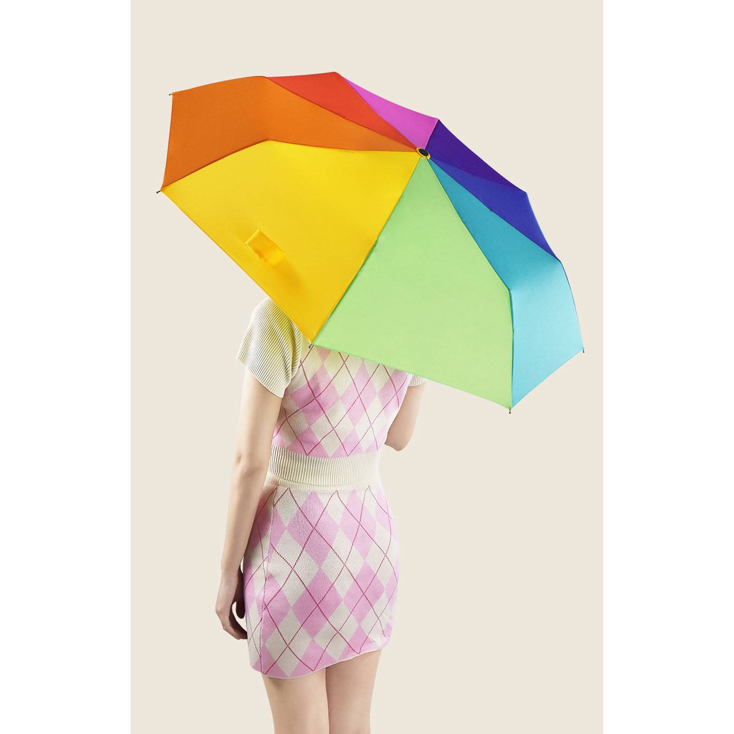 Automatic Windproof Folding Rainbow Umbrella 6