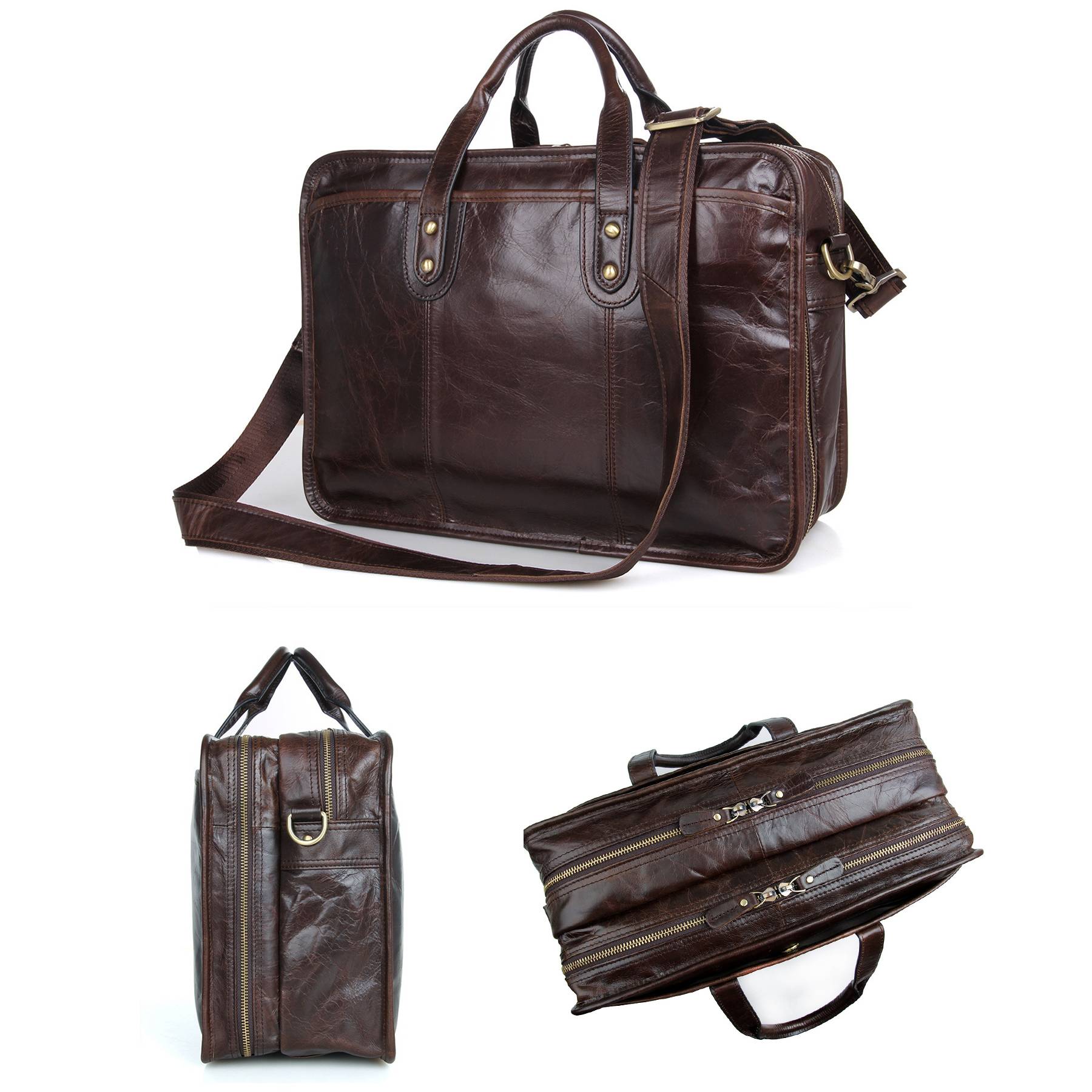Leather Waterproof Briefcases Messenger bag for Men 5
