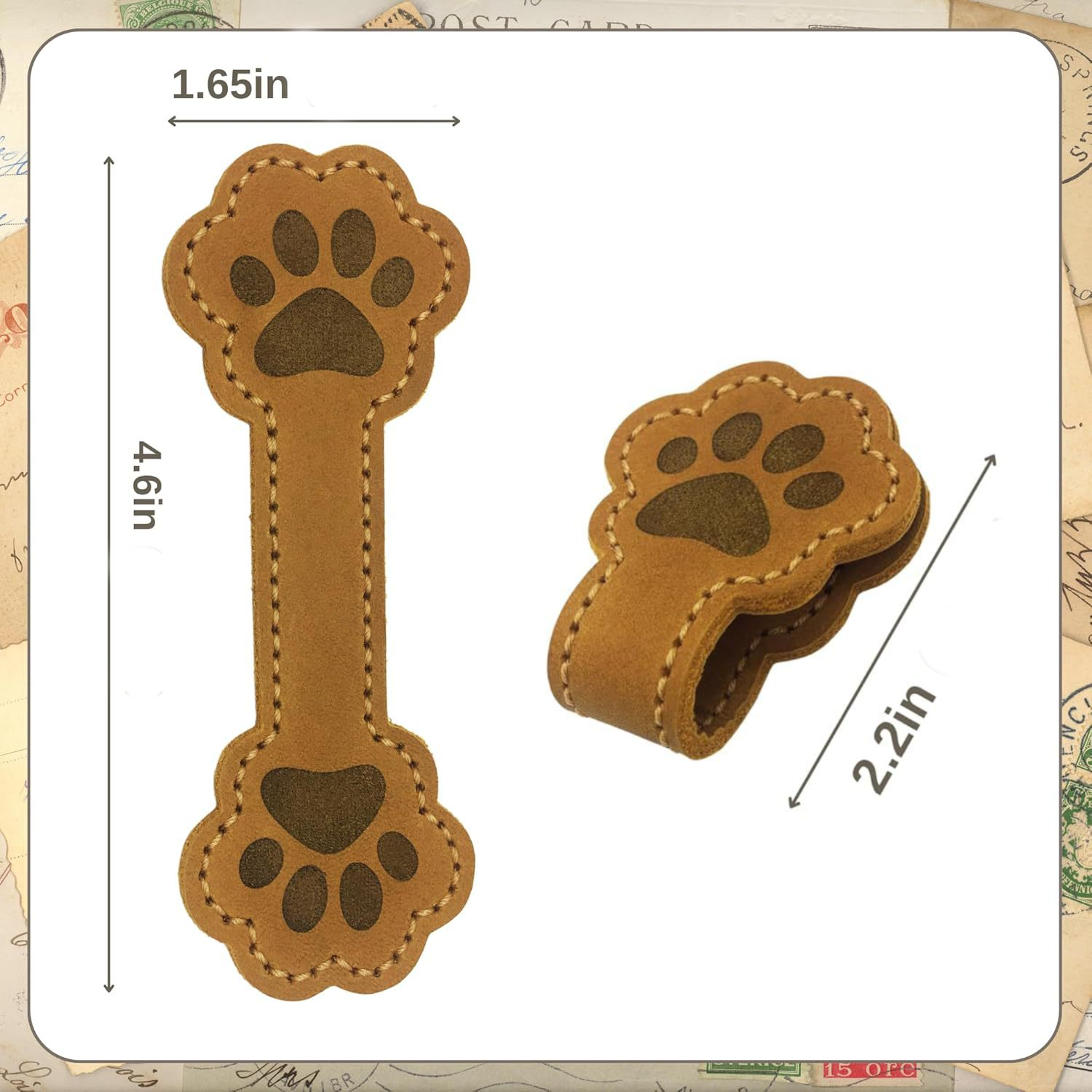 PU Leather Dog Paw Magnetic Bookmark 4
