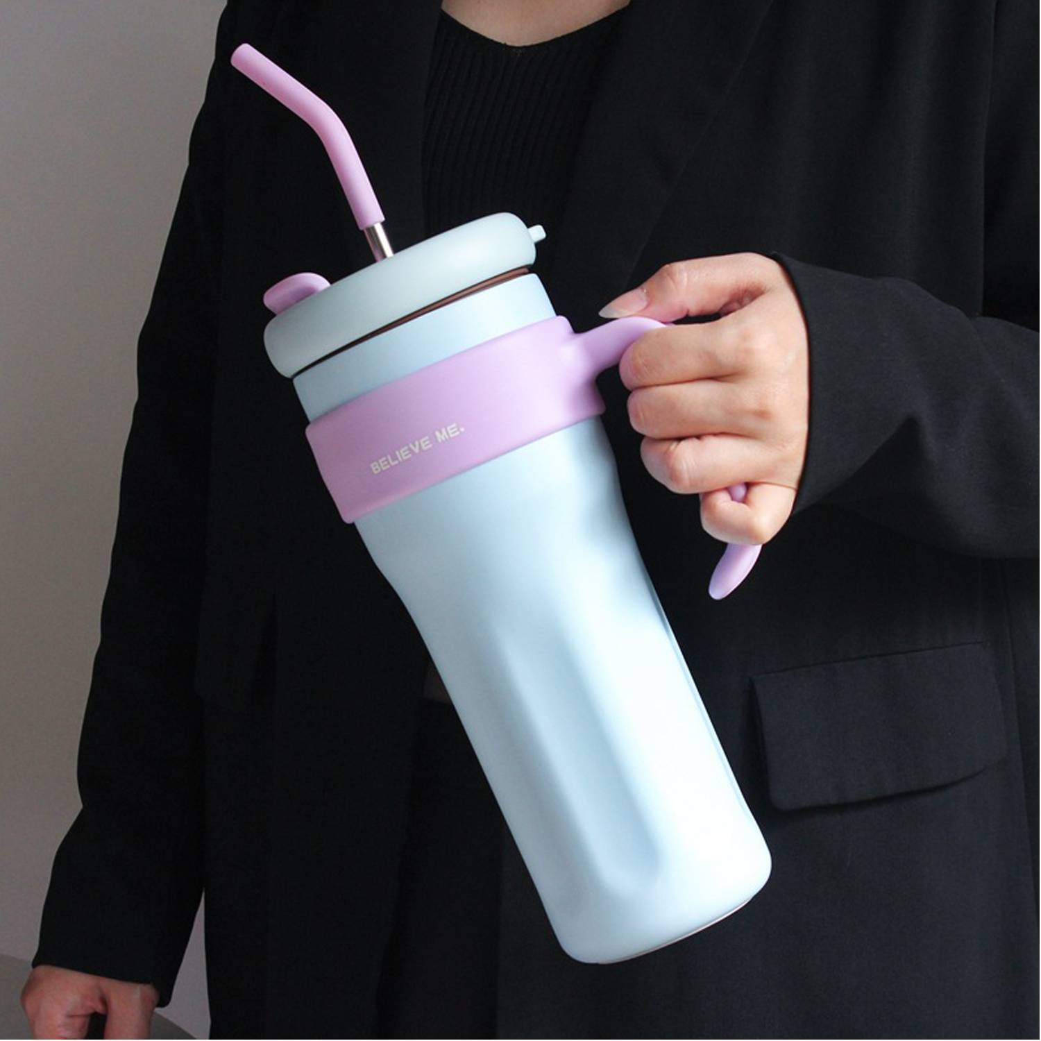 44 OZ Large Capacity Insulated Straw Water Bottle 7