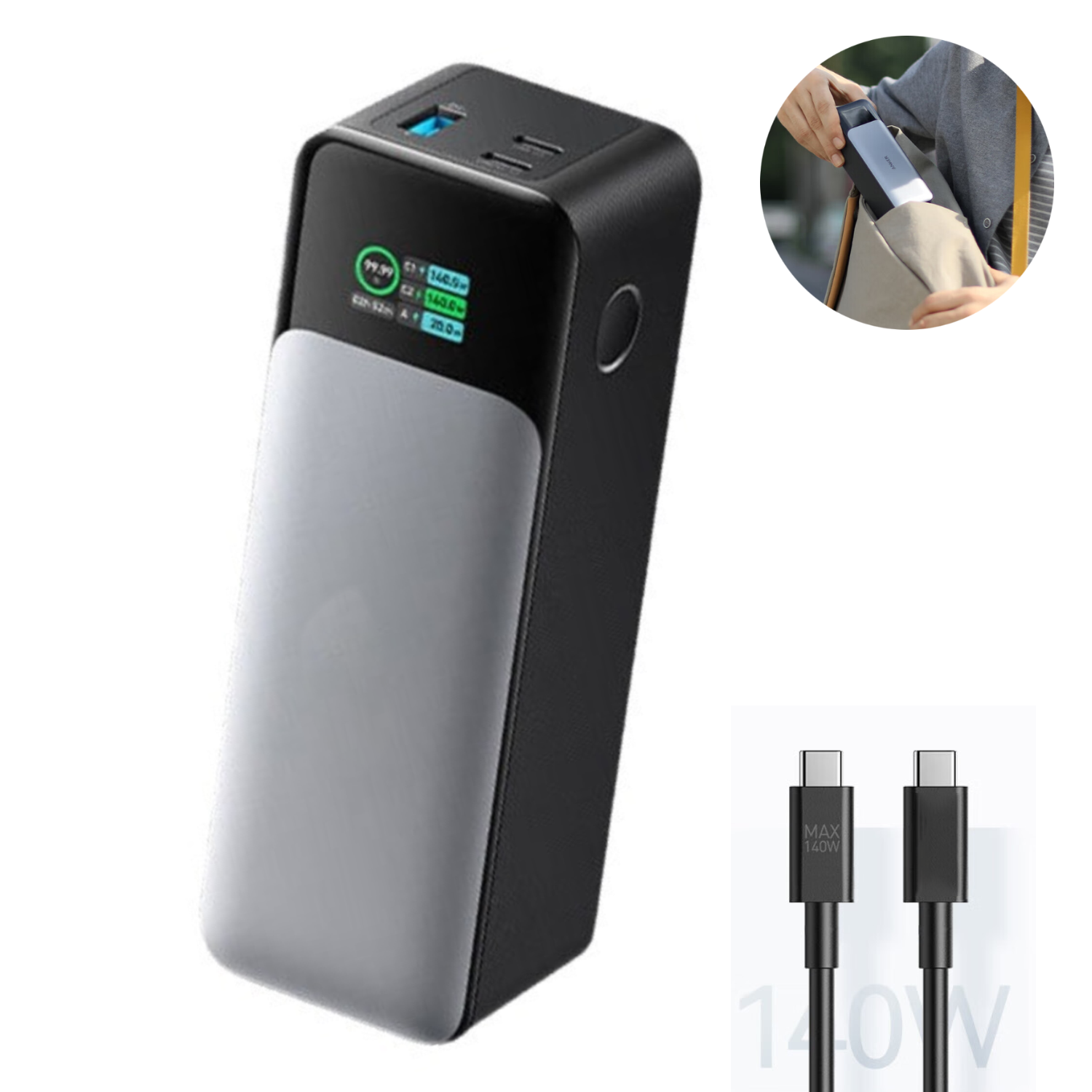 24000mAh Portable Power Bank w/ Digital Display 8