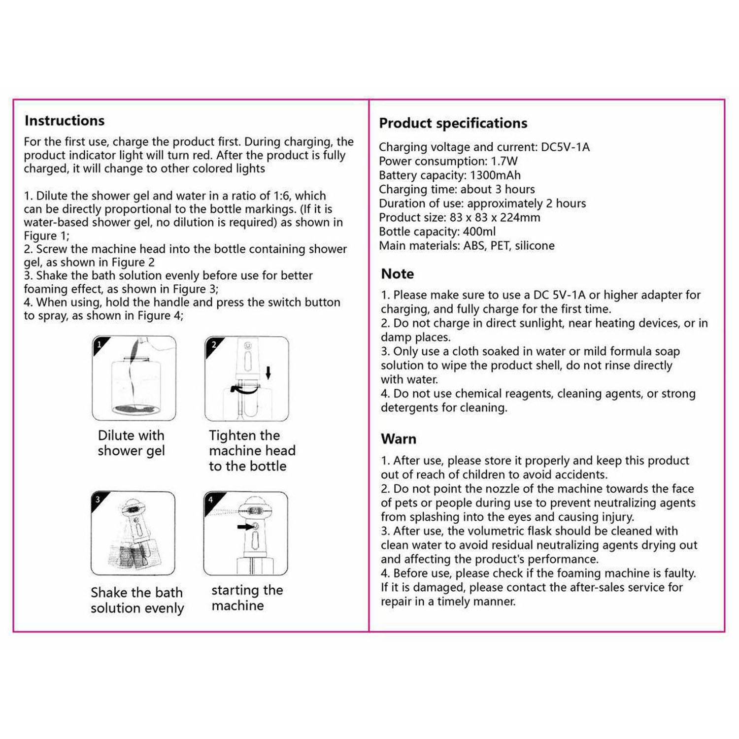 Pet Electric Shampoo Foaming Machine 2