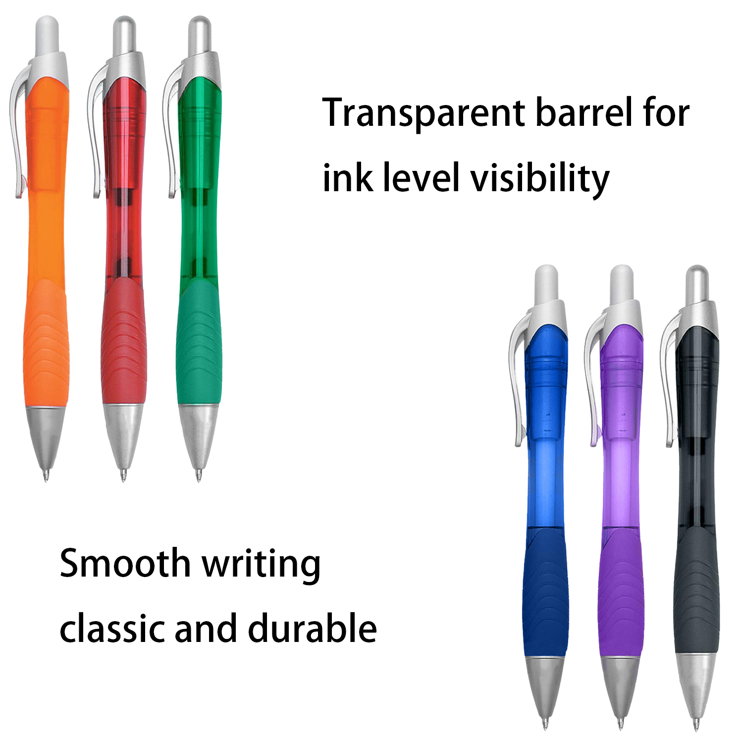 Translucent Plastic Push-Button Ballpoint-Pen 7