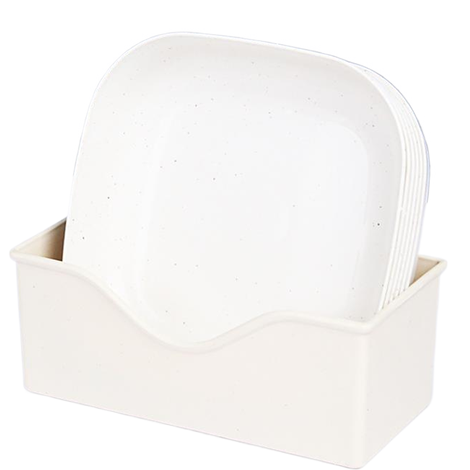 10 Pcs Stackable Plastic Dinner Plates w/ Base 7