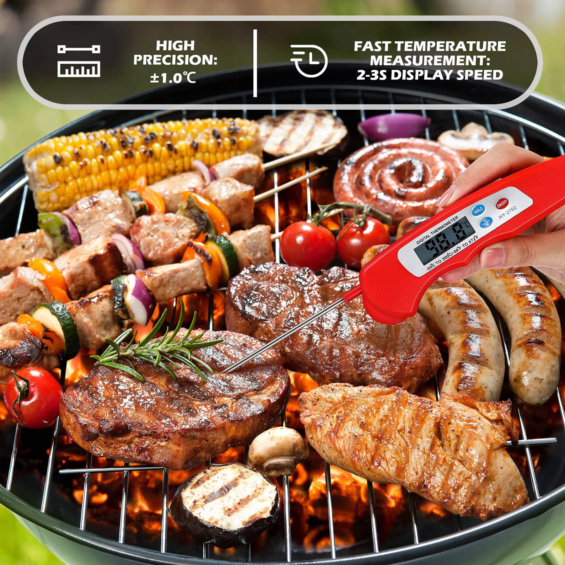Folding food waterproof probe thermometer 1