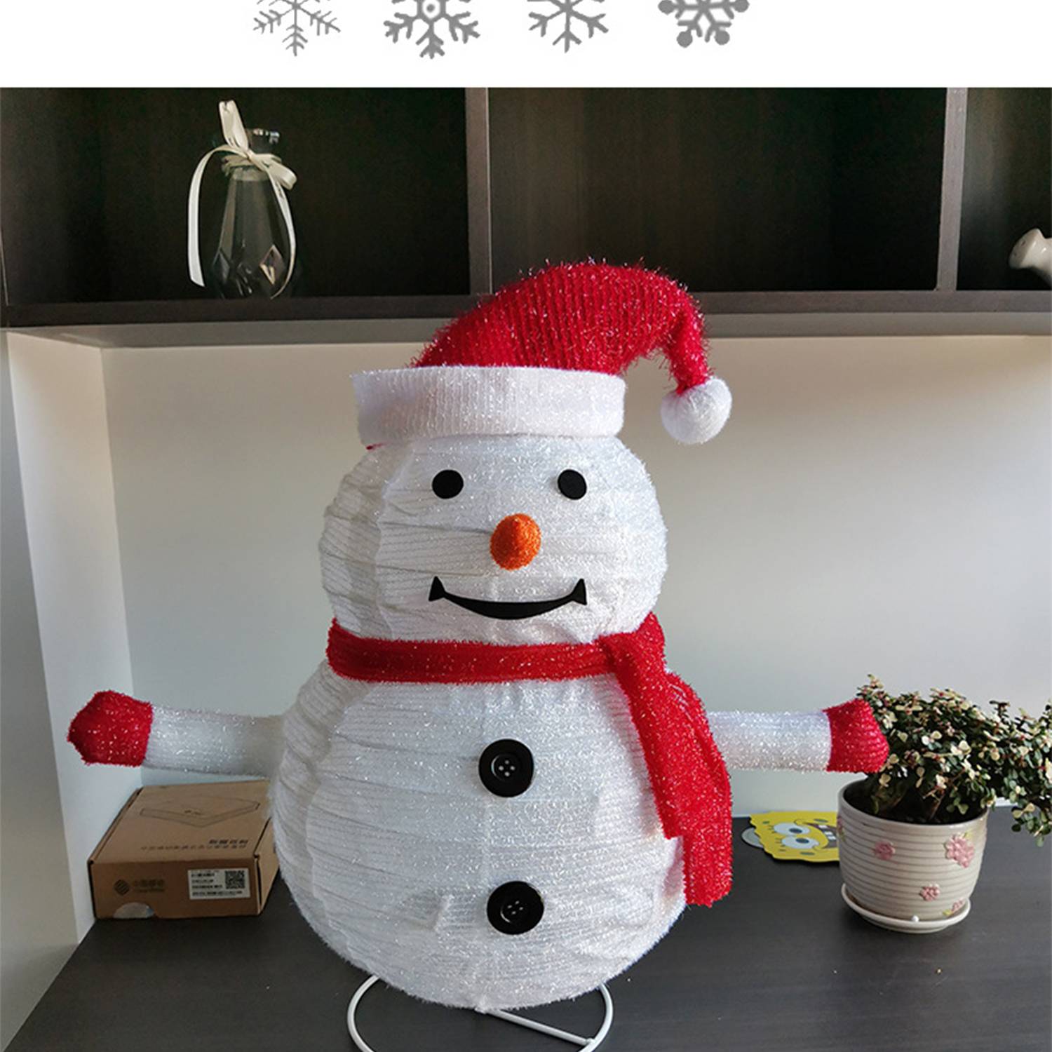 Collapsible Tinsel Snowman Light Christmas Decoration 3