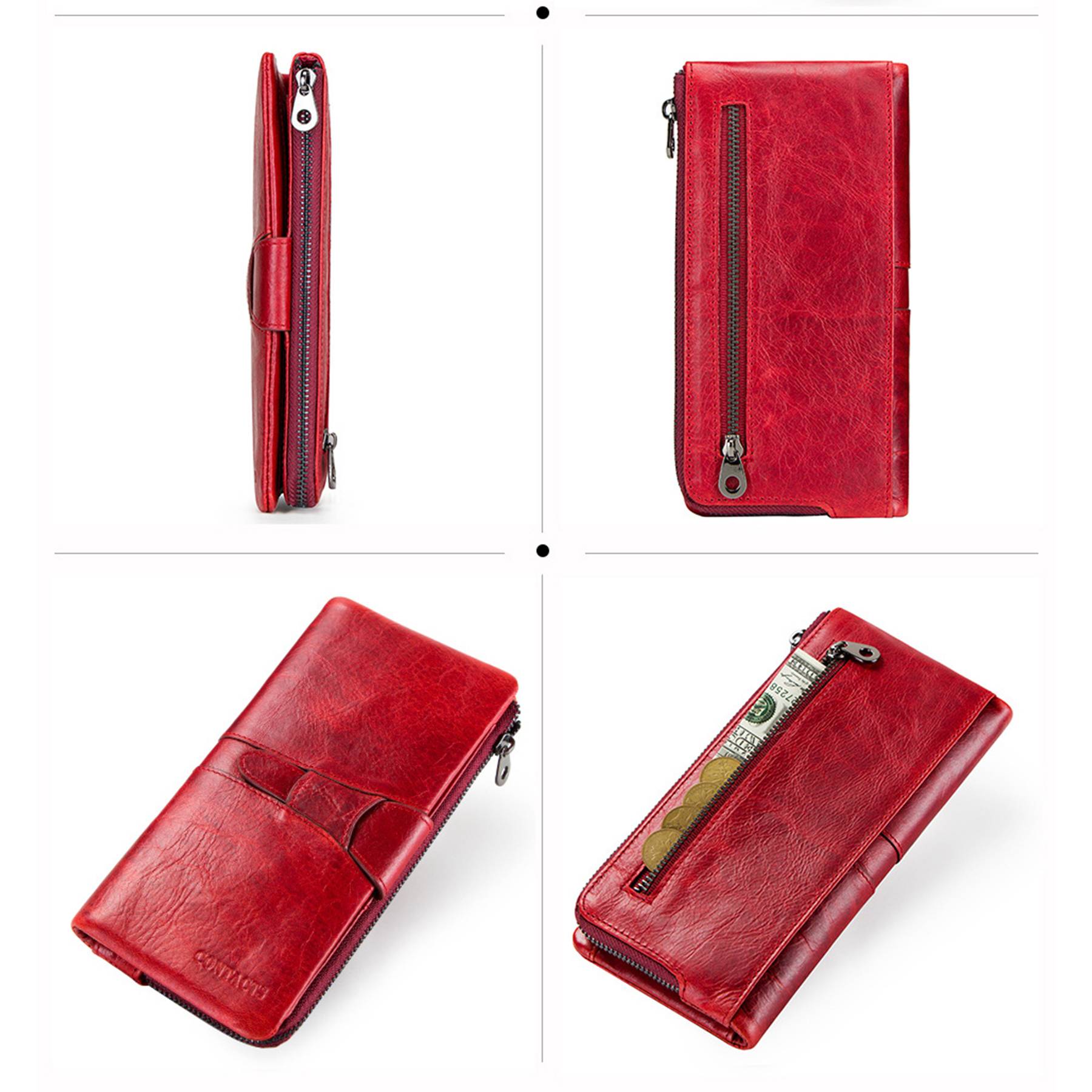 Genuine Leather Waterproof Large-capacity Buckled Wallet 6