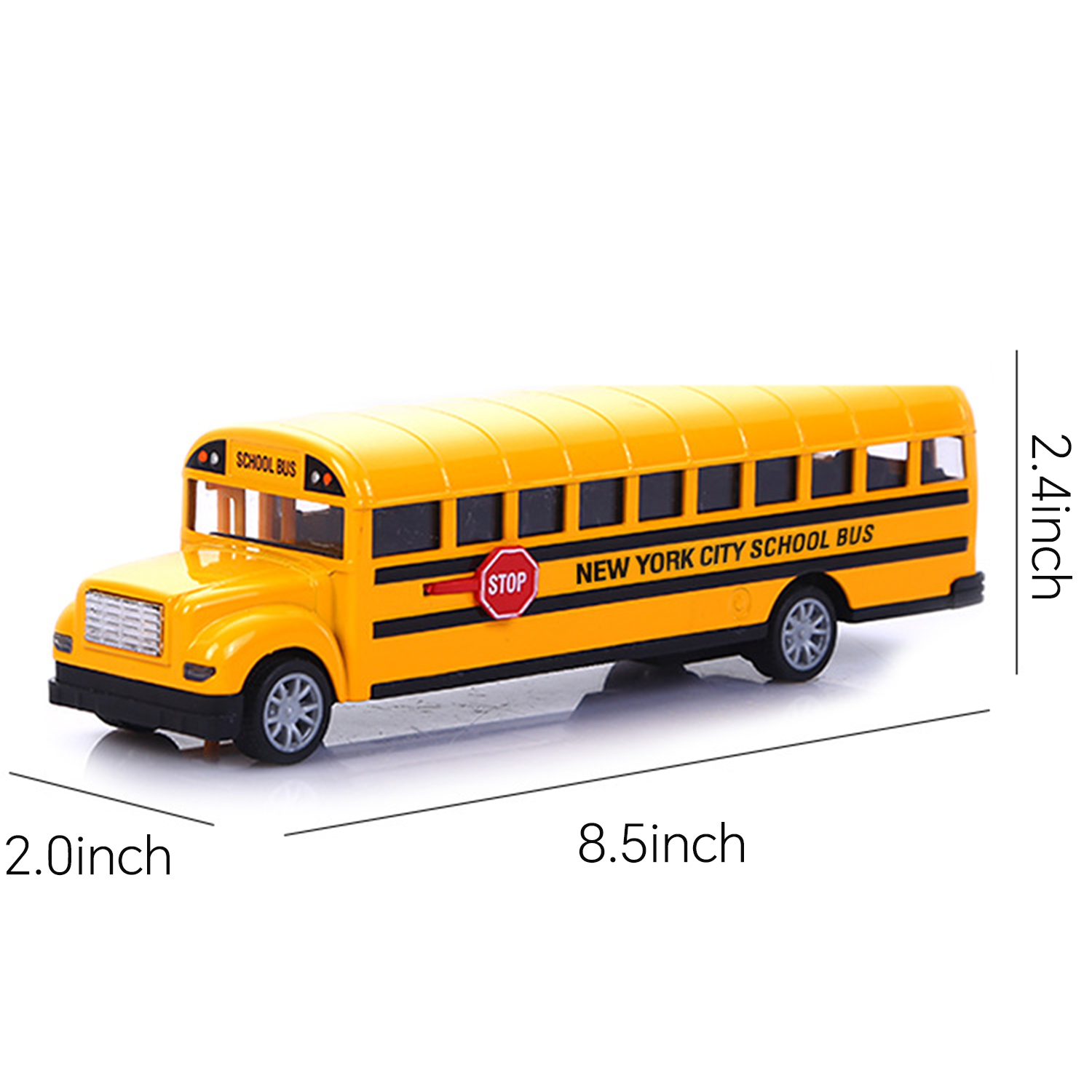 Toddlers Alloy School Bus Model Pull Back Toys 11
