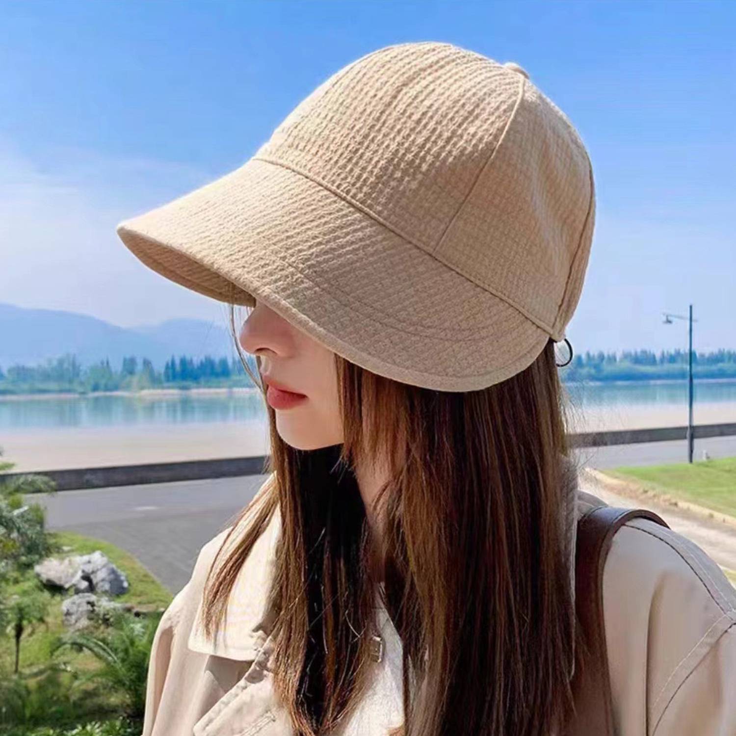 Adjustable Waffle Knit Sun Protection Fisherman Hat 6
