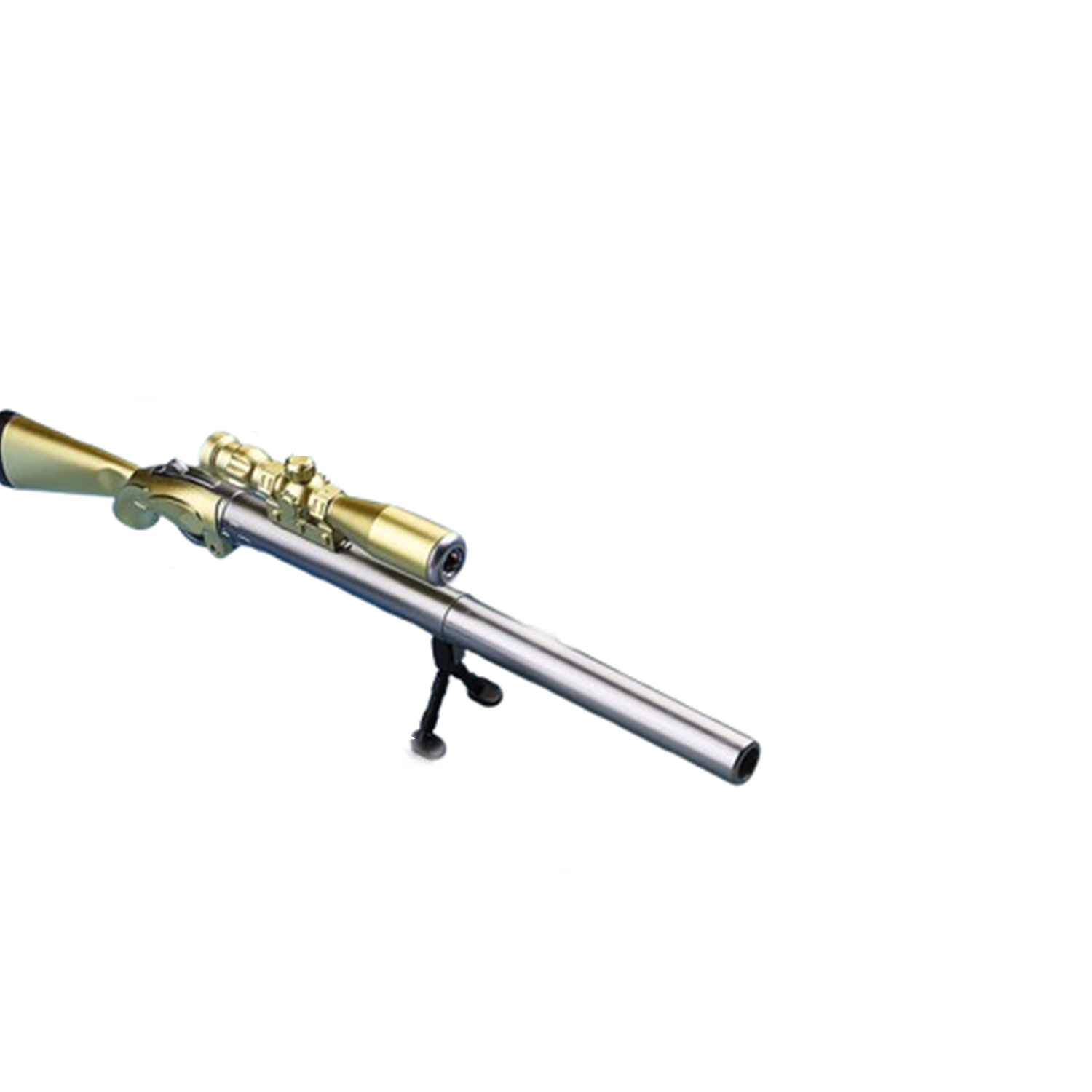 Sniper Rifle Black Gel Ink LED Light Pen 6