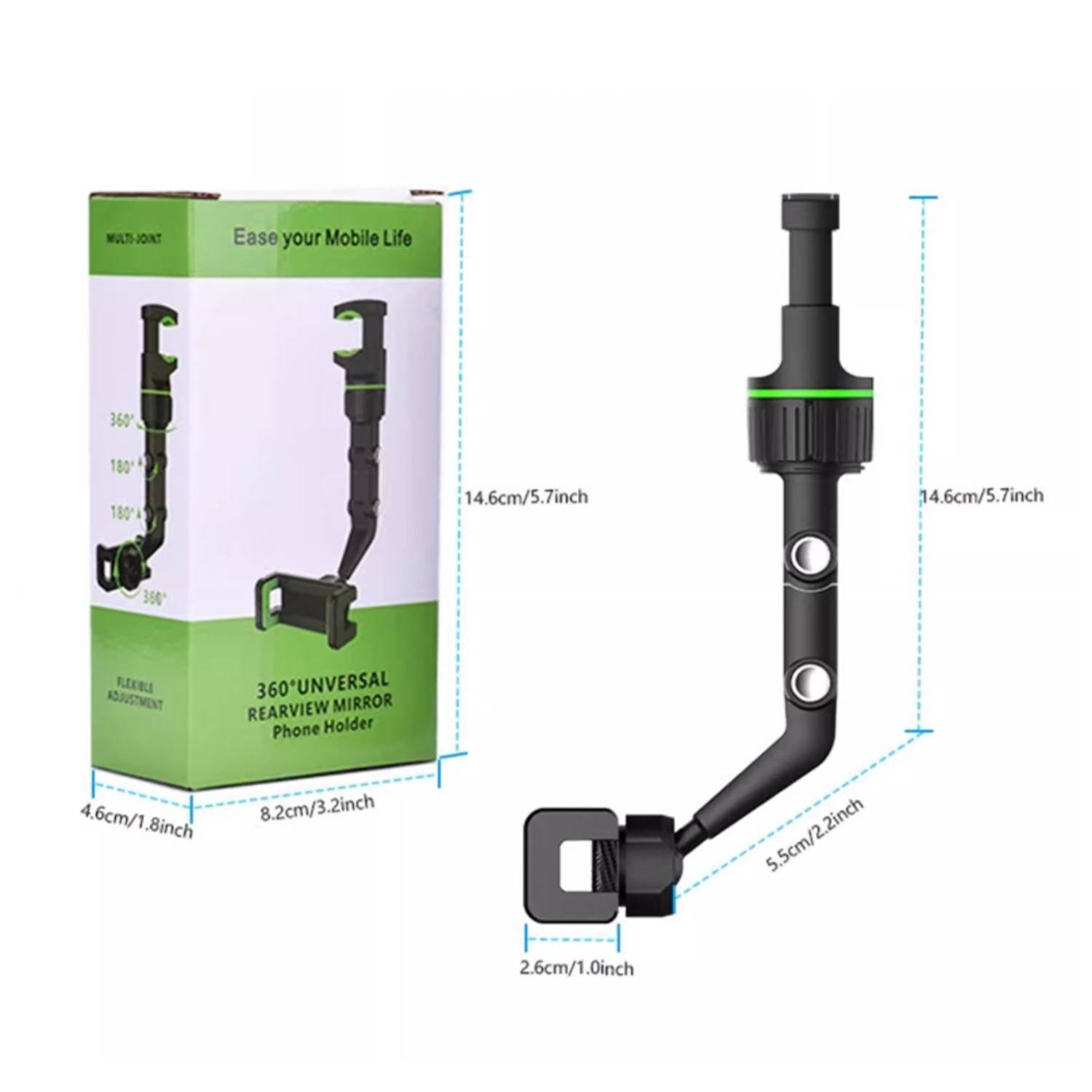 Rotating Car Rearview Mirror Phone Holder 1