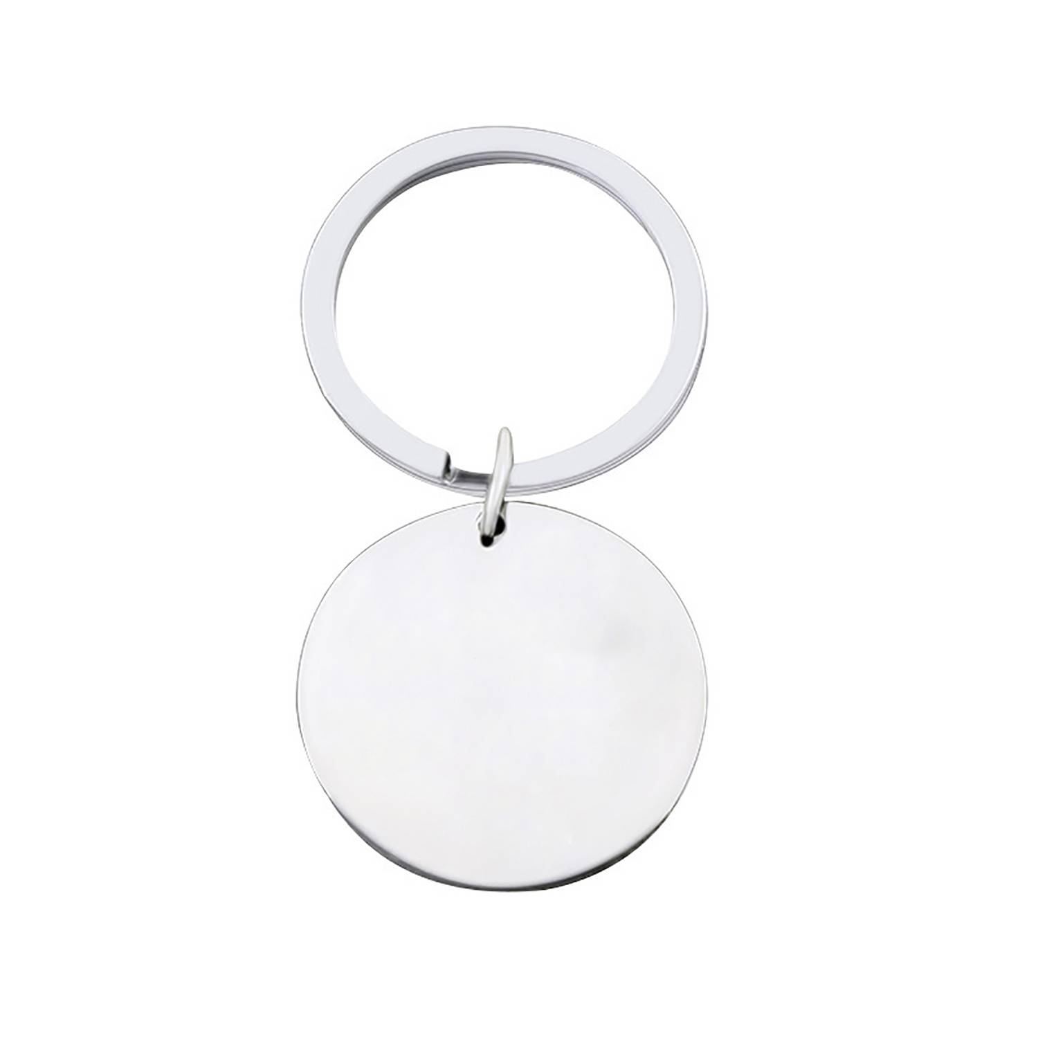 Simple Stainless Steel Round Keychain 4