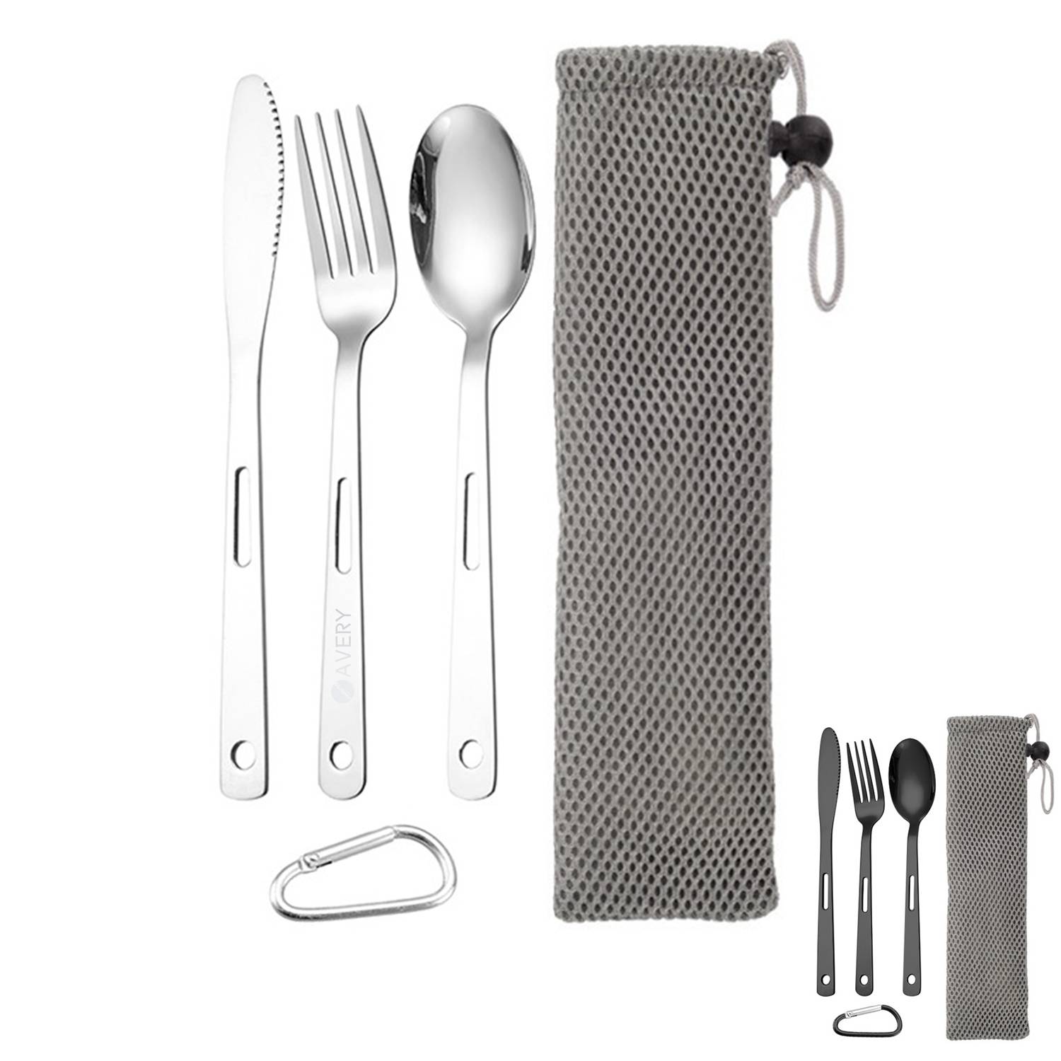 Stainless Steel Cutlery Set With Carabiner